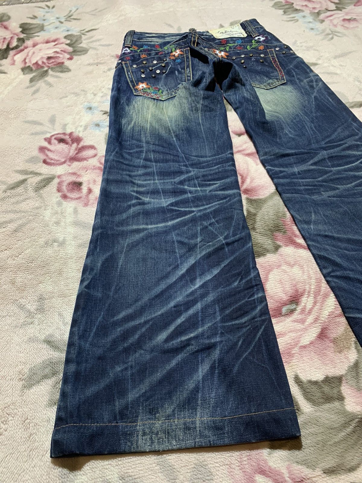 If Six Was Nine Insane 🔥 Yoshitomo nara x lolita jeans floral baggy jeans Size 29" - 16 Thumbnail