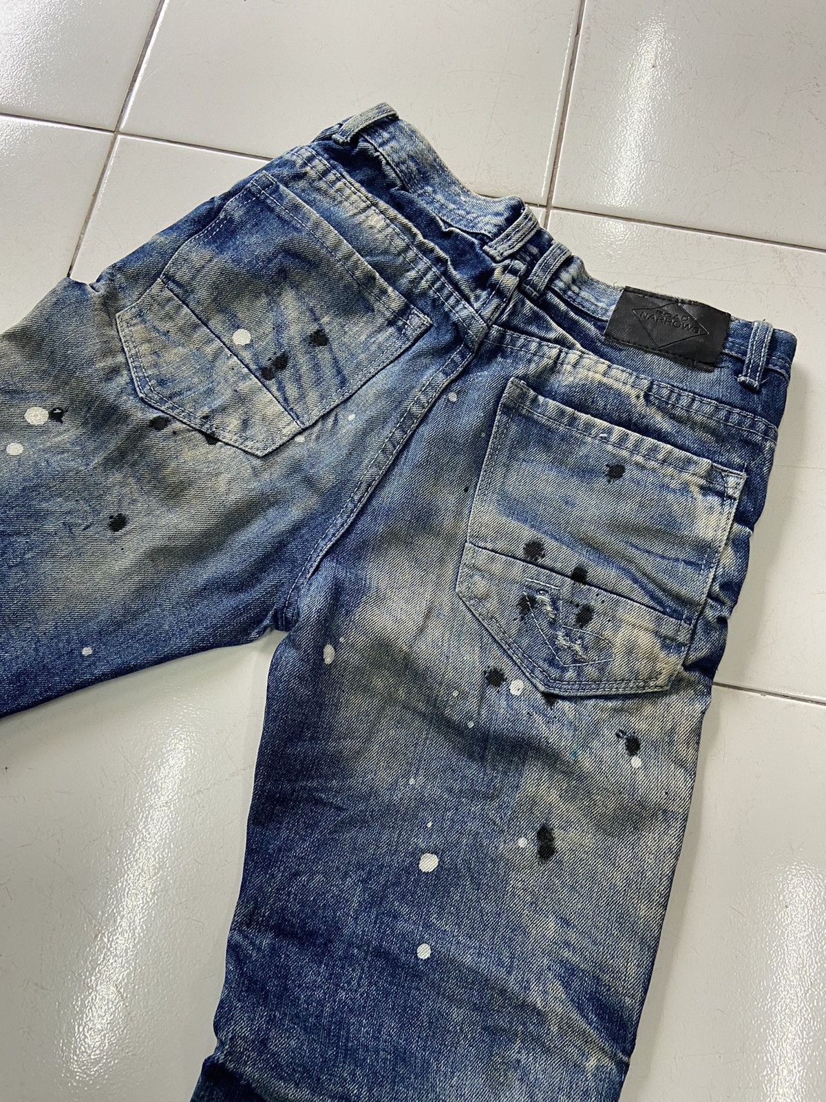 If Six Was Nine ROAD NARROWS DISTRESSED PAINTED STYLE DENIM JEANS Size US 28 / EU 44 - 7 Thumbnail