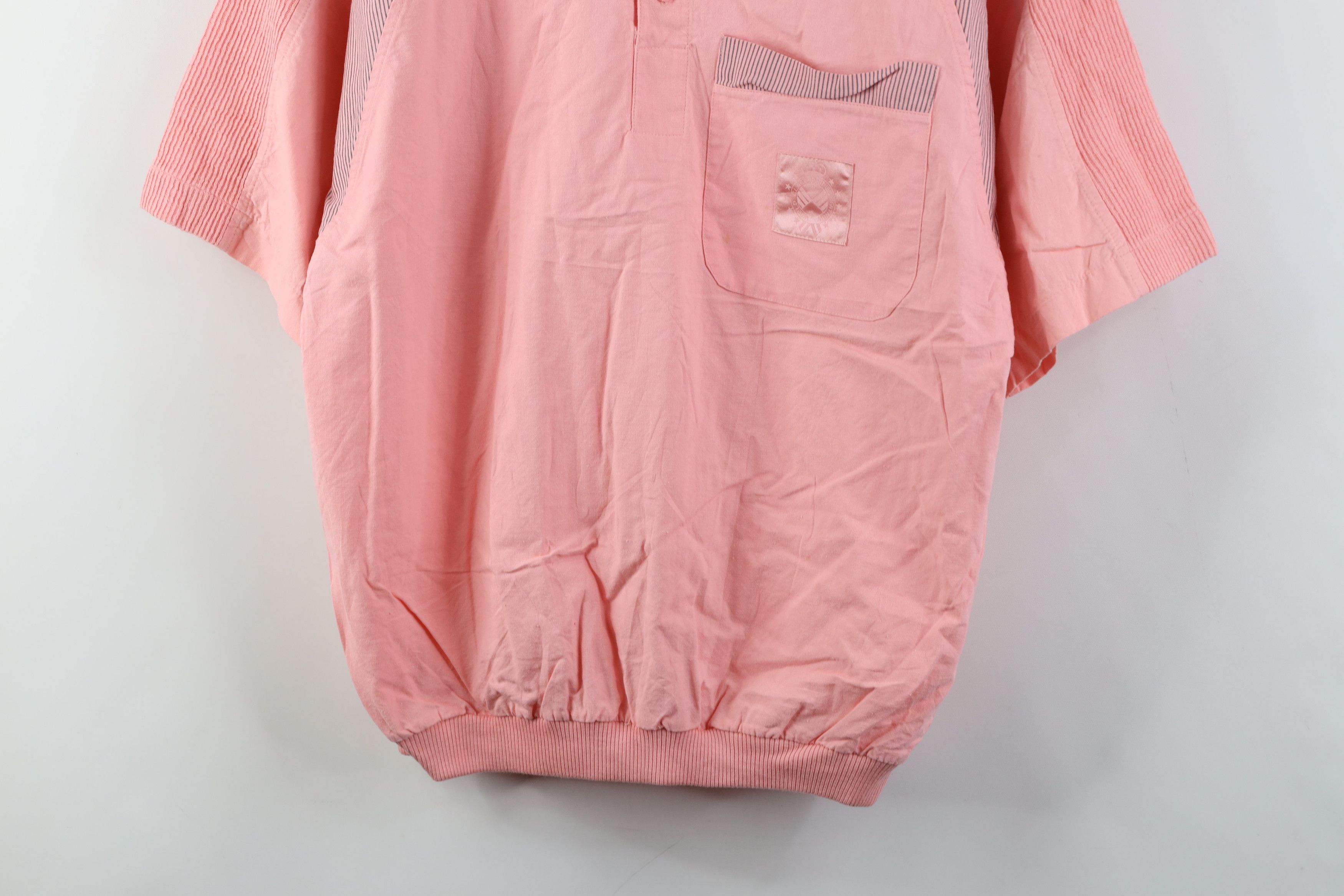 Vintage Vintage 80s 90s Streetwear Ribbed Pullover Polo Shirt Pink Size US S / EU 44-46 / 1 - 3 Thumbnail
