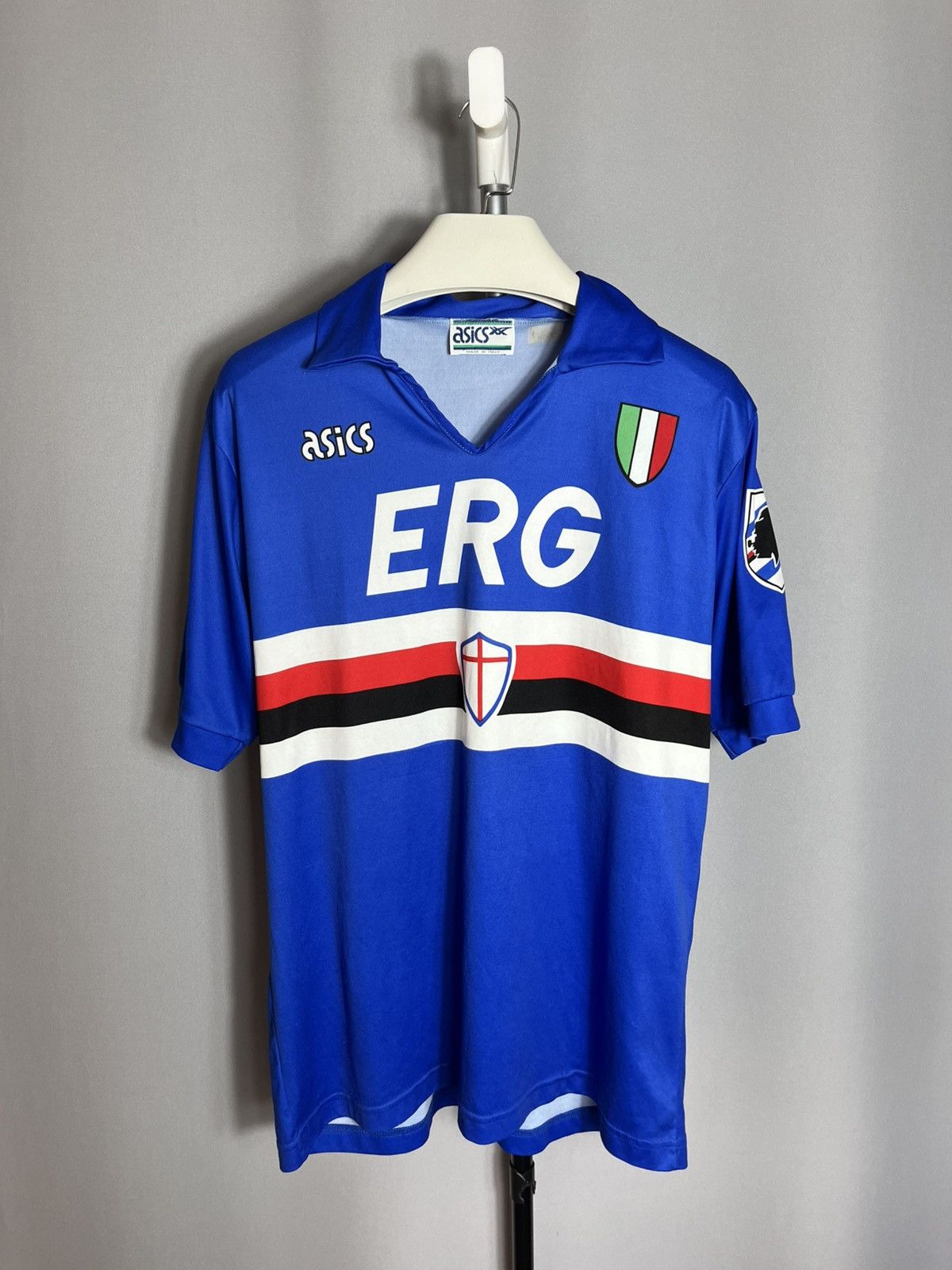 Asics Sampdoria shirt 1991 1992 Soccer Jersey #9 Gianluca Vialli Size US L / EU 52-54 / 3 - 1 Thumbnail