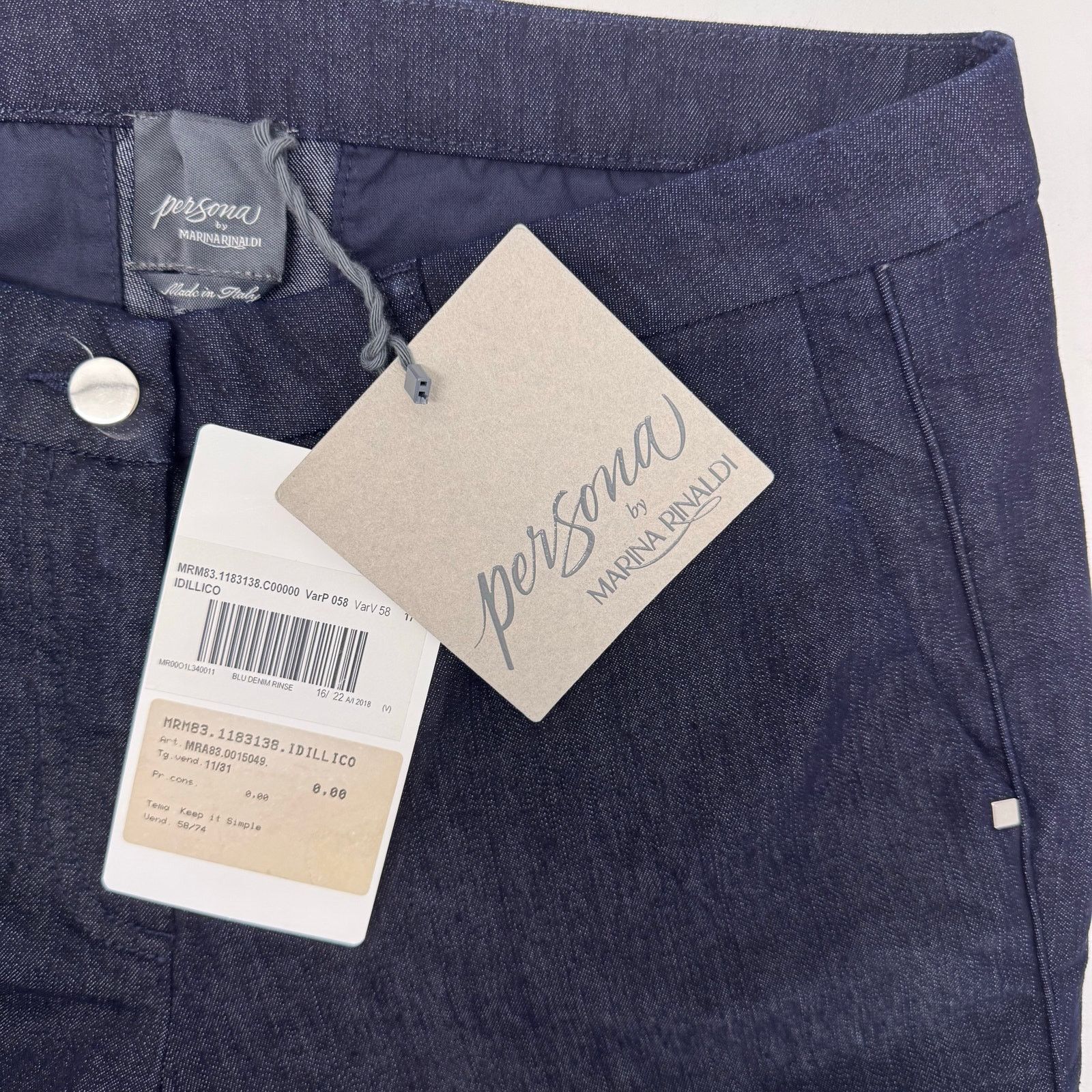 Marina Rinaldi NWT Marina Rinaldi Idillico Dark Navy Denim Pant sz 8 Casual Size 30" / US 8 / IT 44 - 8 Thumbnail