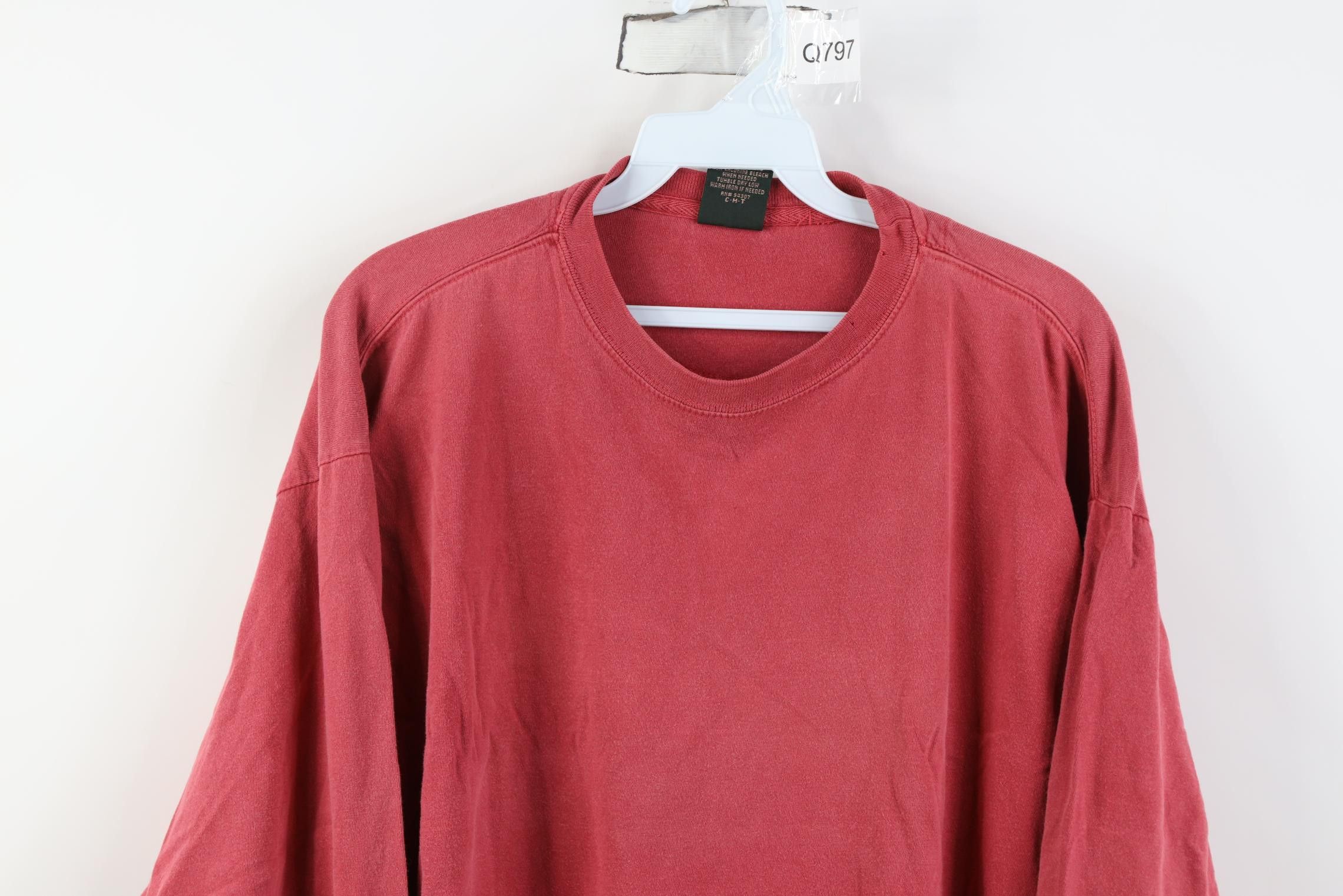 Vintage Vintage 90s Streetwear Stonewash Blank Long Sleeve T-Shirt Size US M / EU 48-50 / 2 - 2 Thumbnail