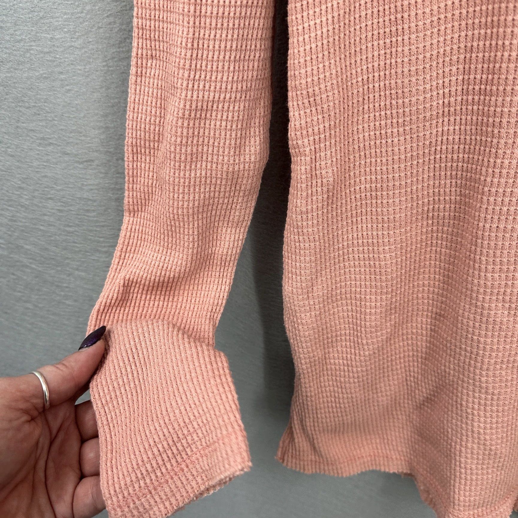 Anthropologie T.la Shirt Womens S Pink Thermal Knit Bohemian Casual Relaxed Cotton Blend Long Sleeve Vintage No Size S / US 4 / IT 40 - 7 Thumbnail