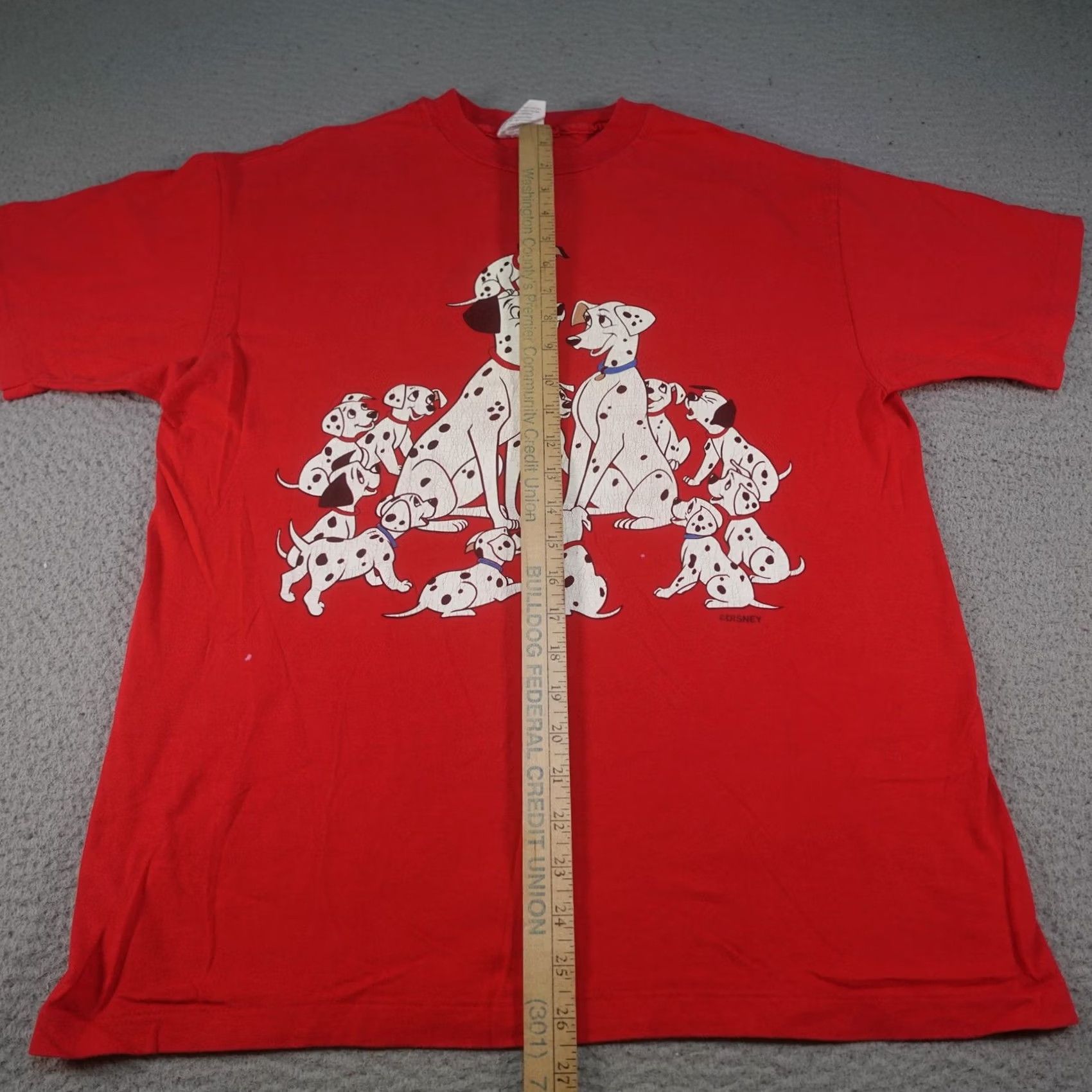 Hanes VINTAGE Disney 101 Dalmatians Shirt Mens L Red Hanes Beefy-T Graphic Print Short Sleeve Pongo Perdita 90s Movie Size US L / EU 52-54 / 3 - 7 Thumbnail