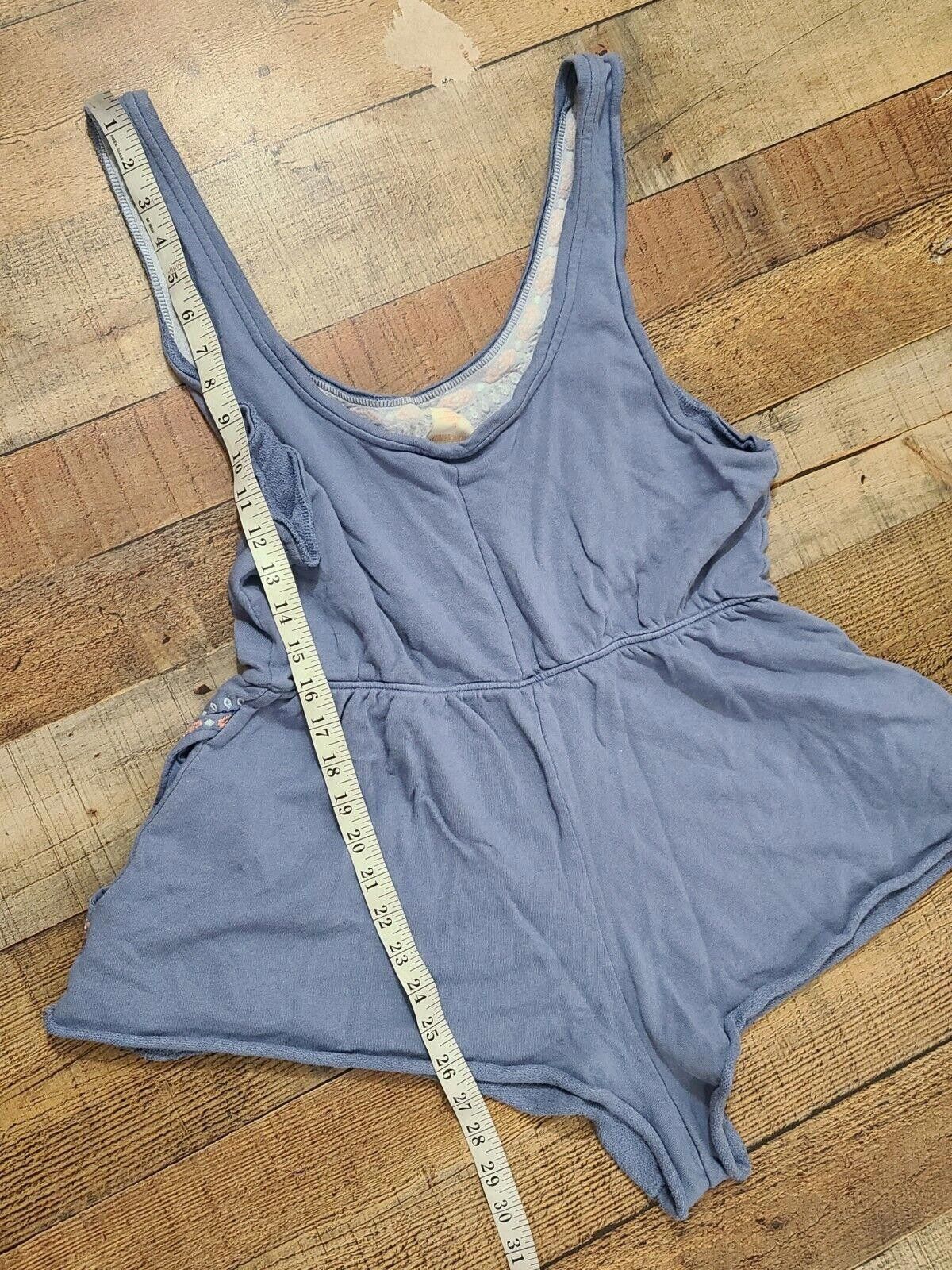 Designer Jasmine And Ginger Romper Large Blue Embroidered V Neck Boho Size 36" / US 14 / IT 50 - 4 Thumbnail