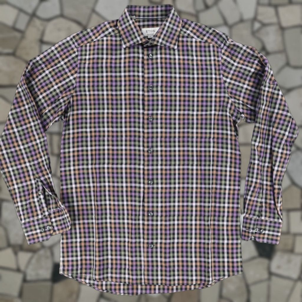 Eton Eton Contemporary Shirt Mens M Cambridge Plaid 40 15 3/4 Button Up Long Sleeve Cotton Multi-Colored Casual Shirt Mens Size US M / EU 48-50 / 2 - 1 Thumbnail