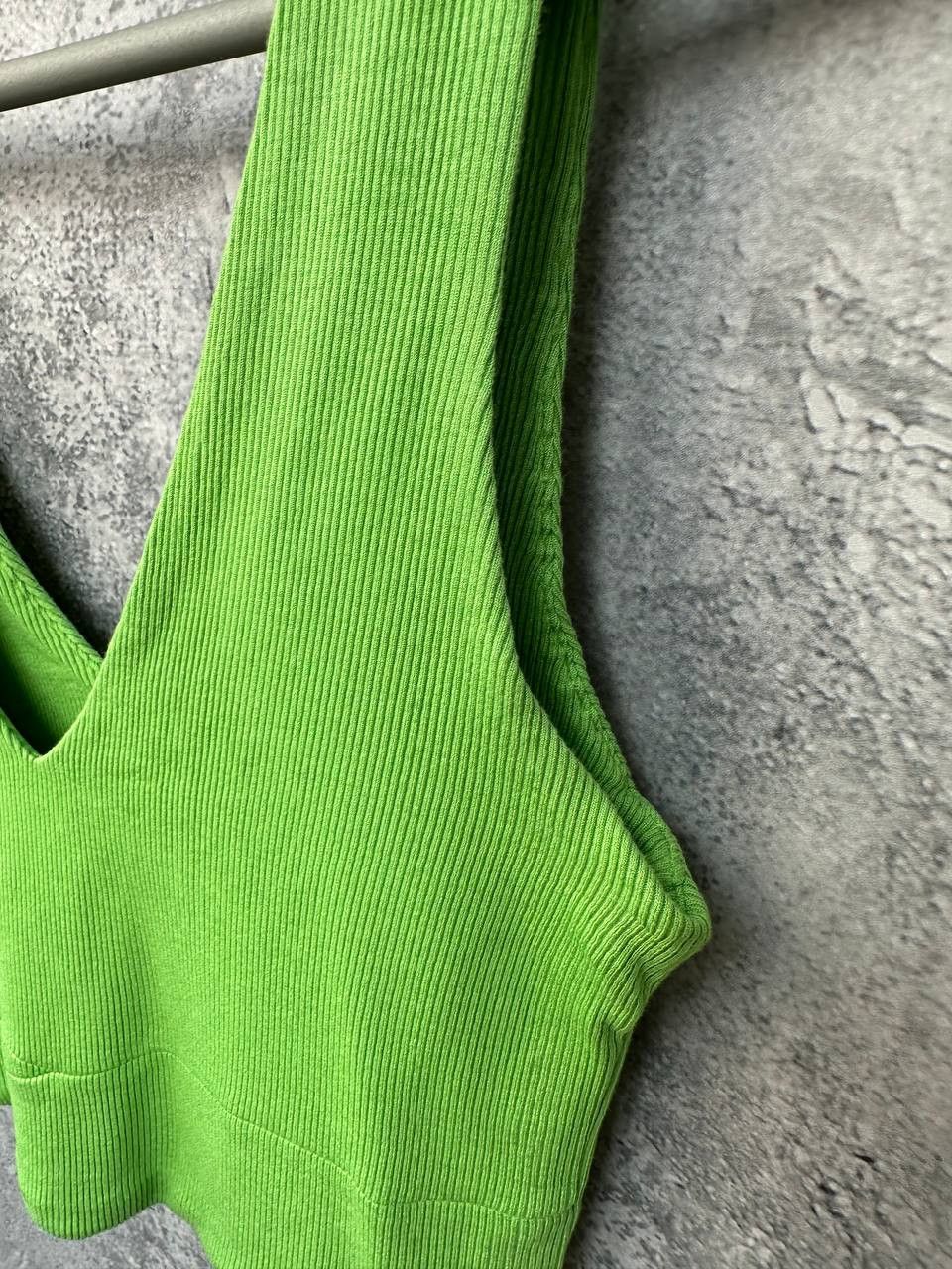 ME+EM Me+Em Green Ribbed Crop Top Made in Portugal Size M / US 6-8 / IT 42-44 - 6 Thumbnail