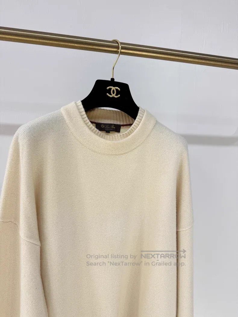 Loro Piana Loro Piana Cream White Cashmere and Goat Cashmere Knit Swe Size US M / EU 48-50 / 2 - 3 Thumbnail