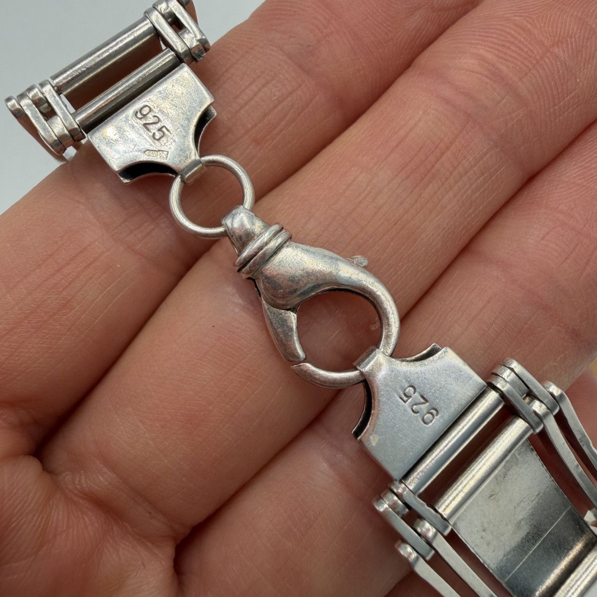 Sterling Silver Vintage 925 Sterling Silver Gate Link Men's Bracelet 37.7g Size ONE SIZE - 2 Thumbnail