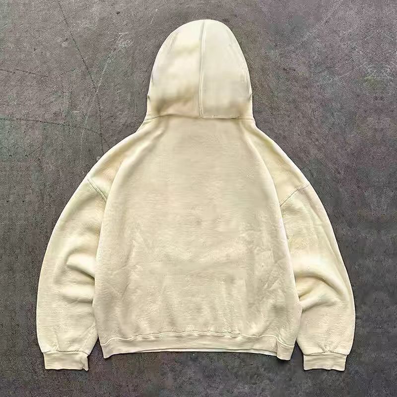 Japanese Brand × Vintage Beige casual retro letter print hoodie y2k Size US L / EU 52-54 / 3 - 2 Thumbnail