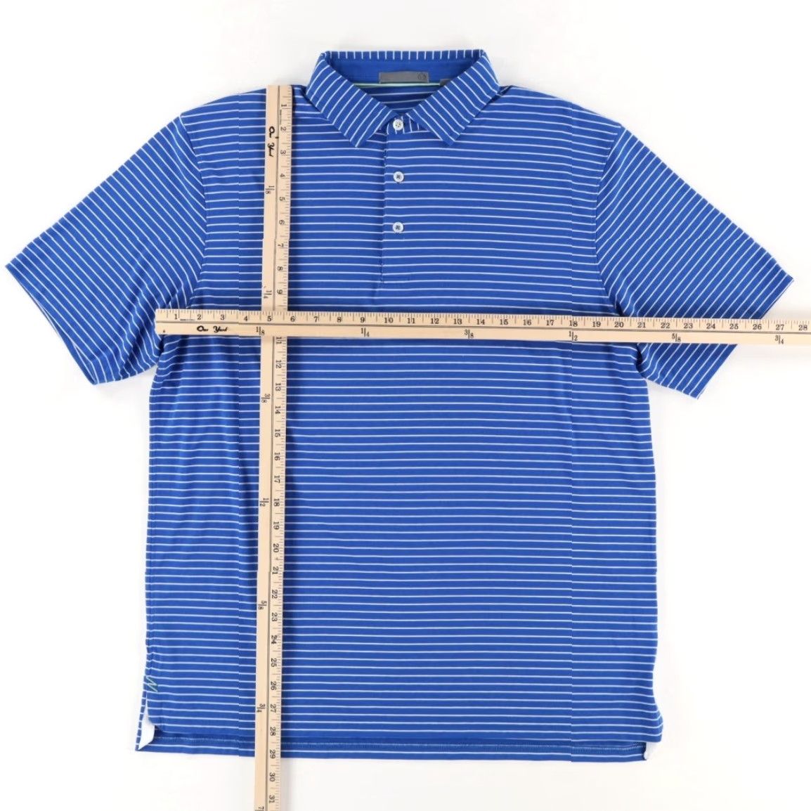 Vintage Tasc Performance Stretch Modal Striped Polo Shirt Blue Men's L Shirt Size US L / EU 52-54 / 3 - 3 Thumbnail