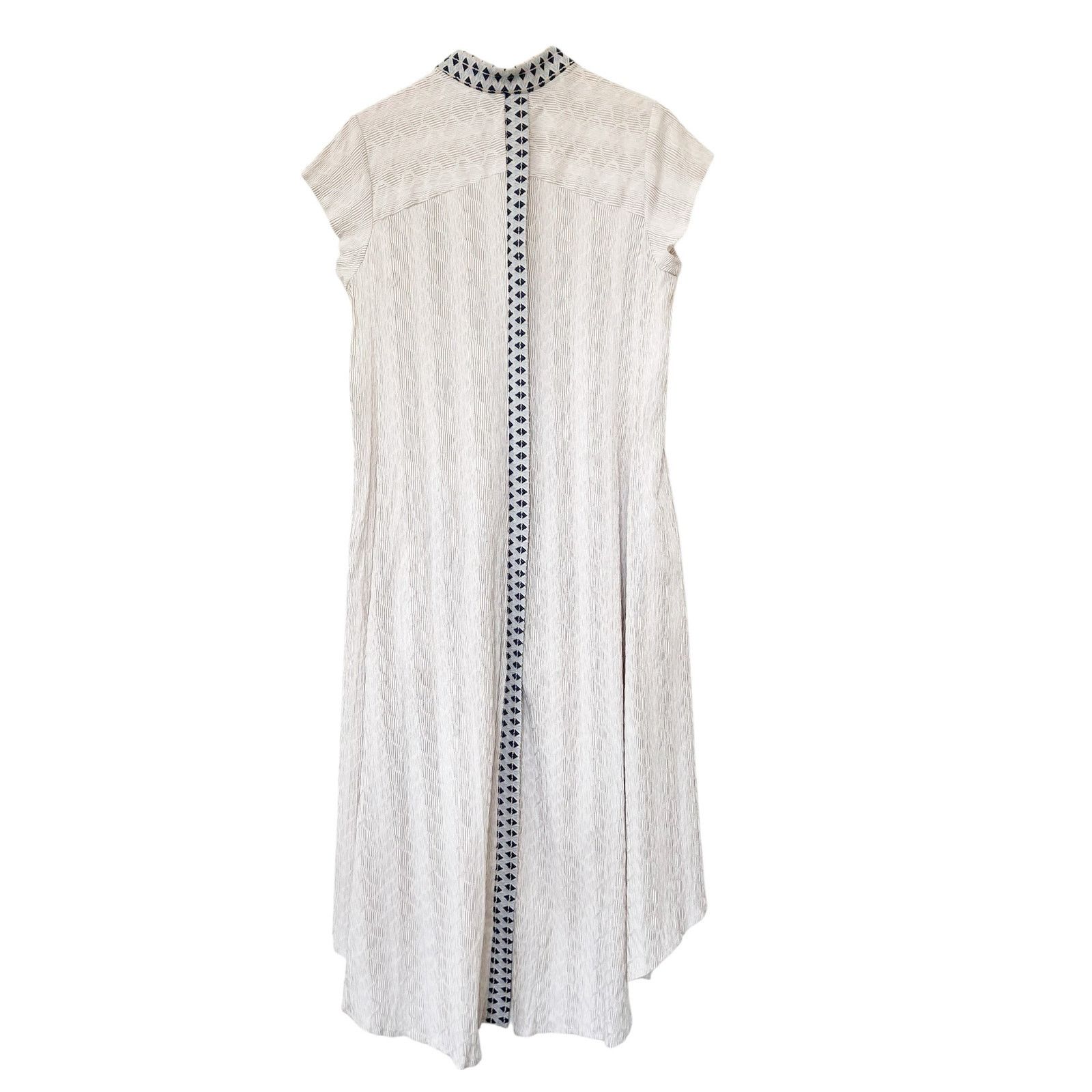 Other Snider Tan Blue Tunic High Low Dress Sz L Size L / US 10 / IT 46 - 7 Thumbnail