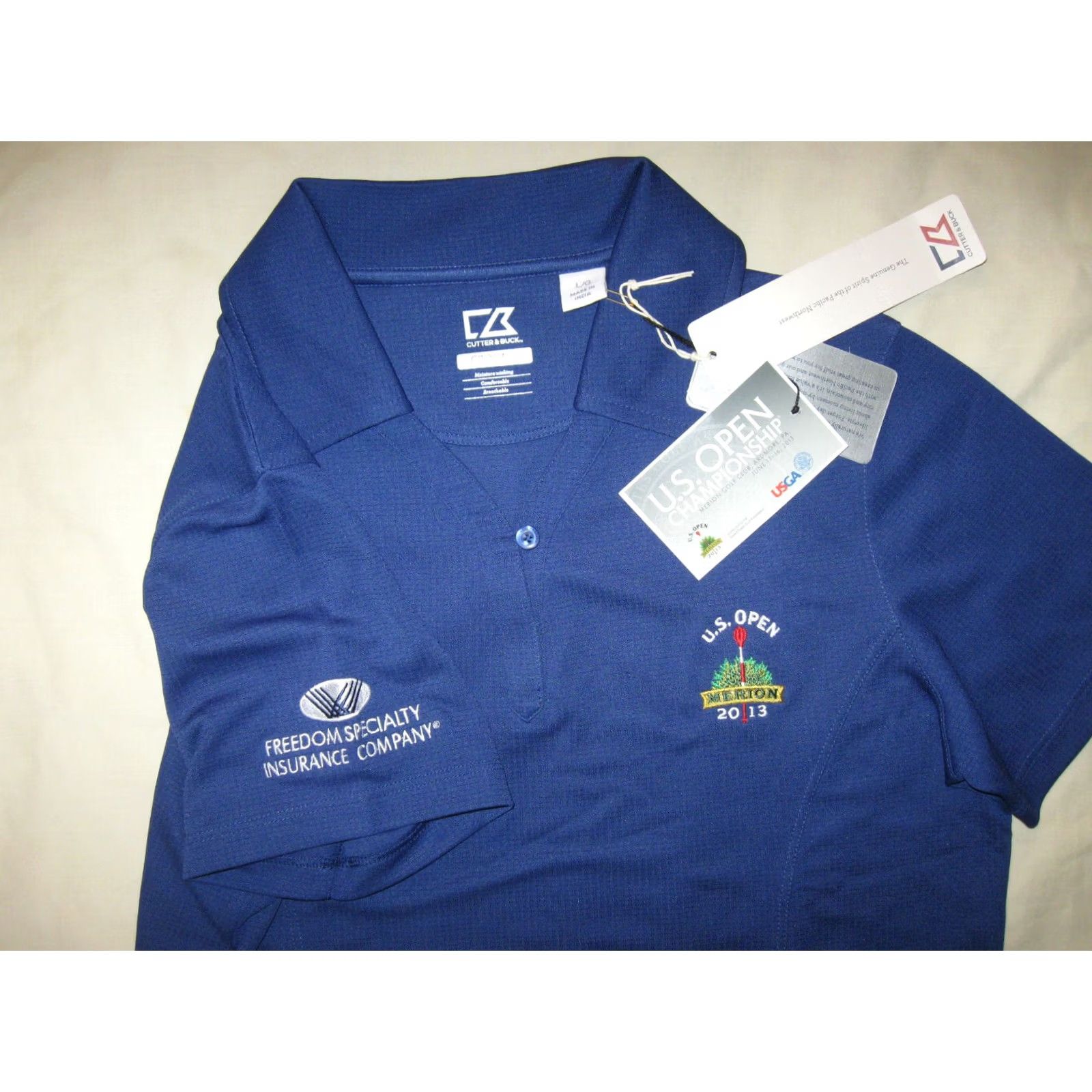 Vintage Ladies 2013 US Open Merion Polo Shirt W/Tags Blue Polo for Women Large Golf PGA TOUR Embroidered Moisture Wicking Short Sleeve Casual Shirt Size L / US 10 / IT 46 - 2 Thumbnail