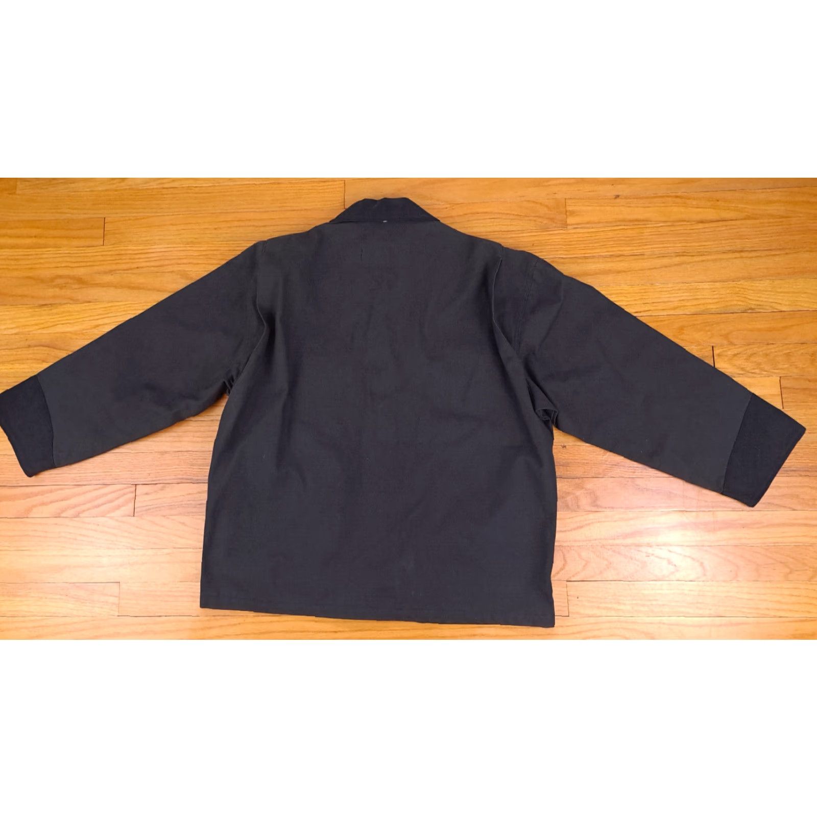 Denime VINTAGE Deuces And Jacks Black Heavy Denim Full Button Bomber Jacket L Mens 90s Motorcycle Outdoor Pockets Size US L / EU 52-54 / 3 - 6 Thumbnail