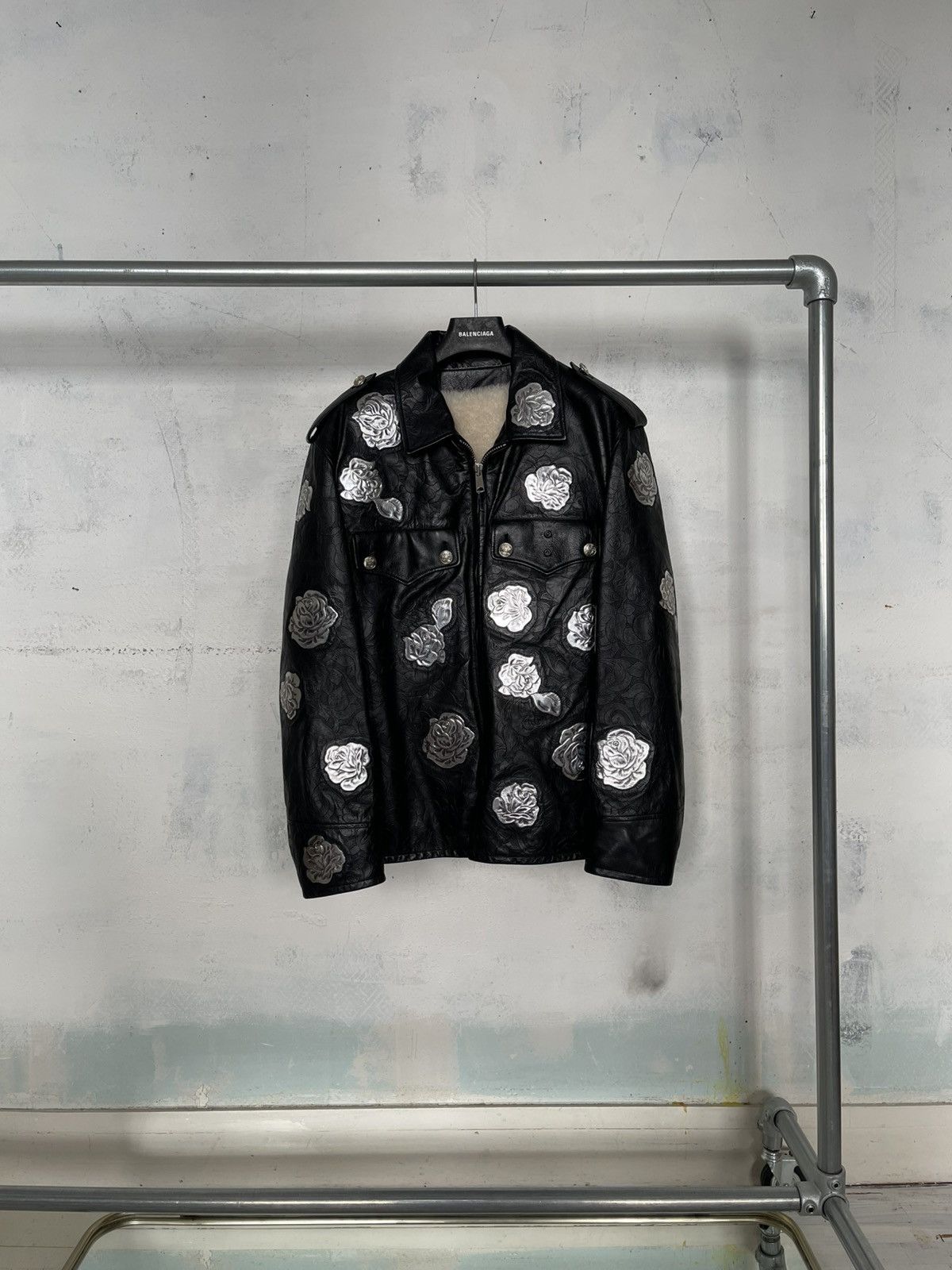 Calvin Klein 205W39NYC Calvin Klein 205w39nyc Metal Appliqué Police Leather Jacket Size US M / EU 48-50 / 2 - 1 Thumbnail