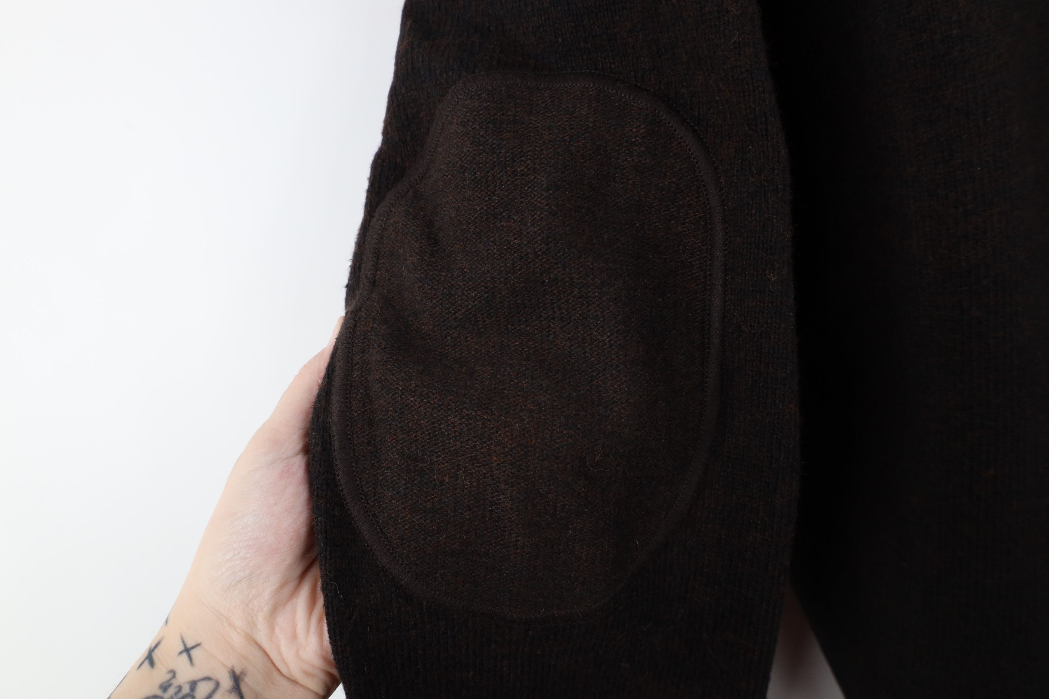 Gap × Vintage Vintage Y2K Gap Elbow Patch Knit Crewneck Sweater Brown Size US XL / EU 56 / 4 - 4 Thumbnail