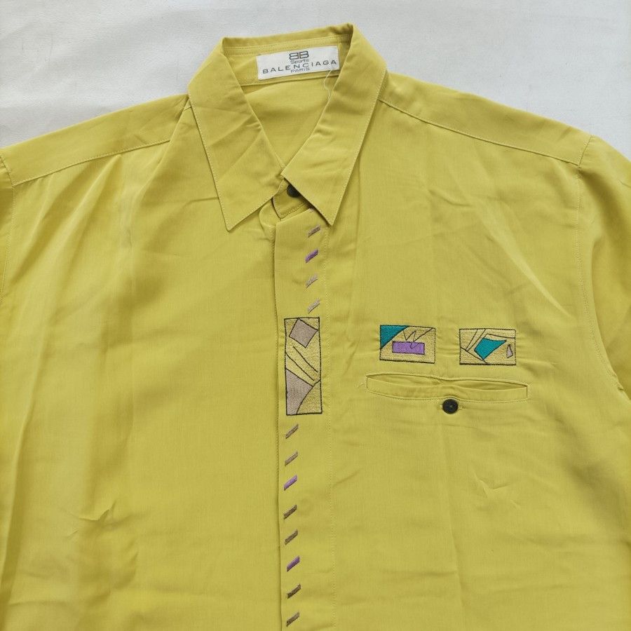 Balenciaga × Vintage 90S BALENCIAGA sports embroidery casual shirt Size US L / EU 52-54 / 3 - 2 Thumbnail