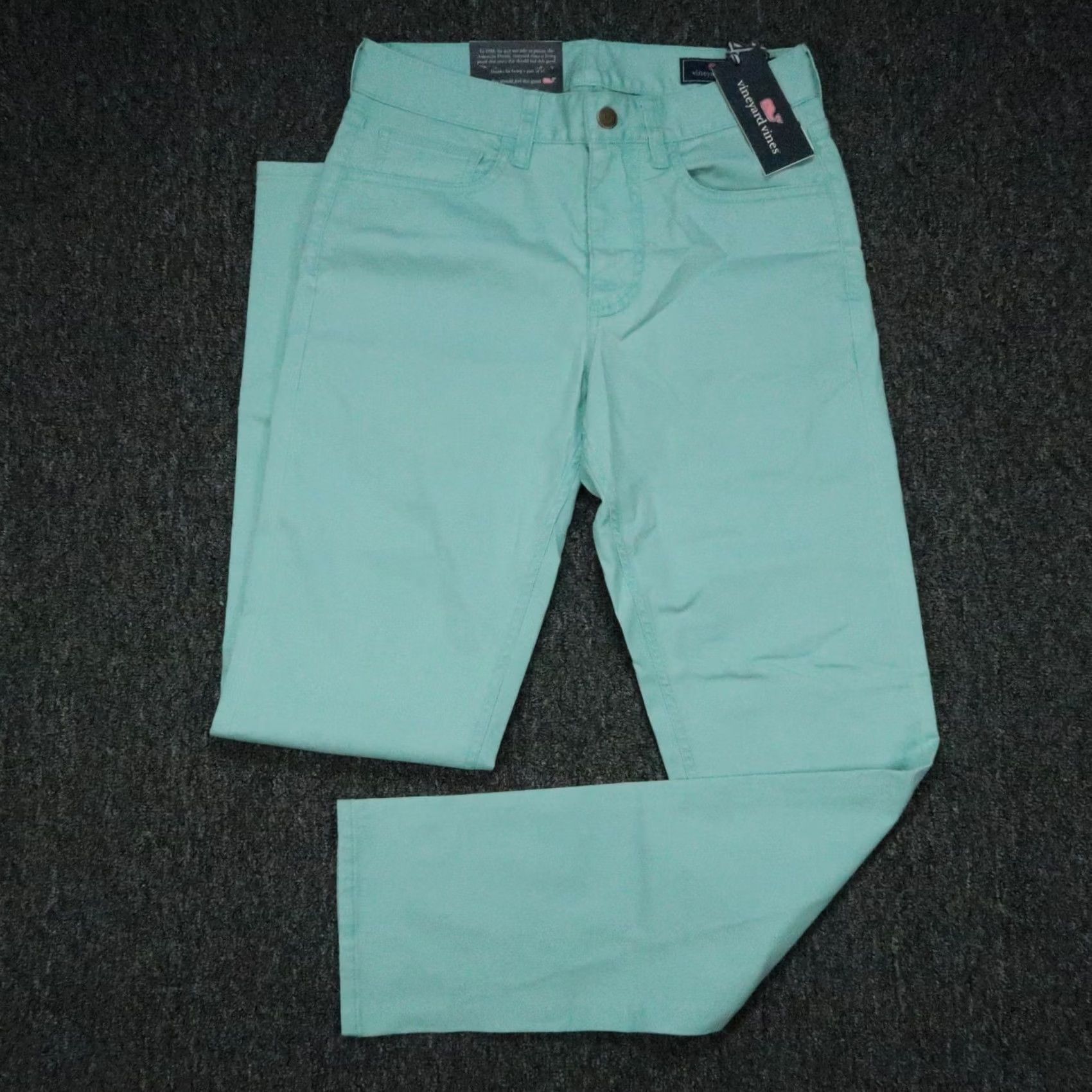 Vineyard Vines Vineyard Vines Pants Mens 28x32 Chino Slim Straight 5 Pocket Blue Cotton Spandex Button Zip Size US 28 / EU 44 - 2 Thumbnail