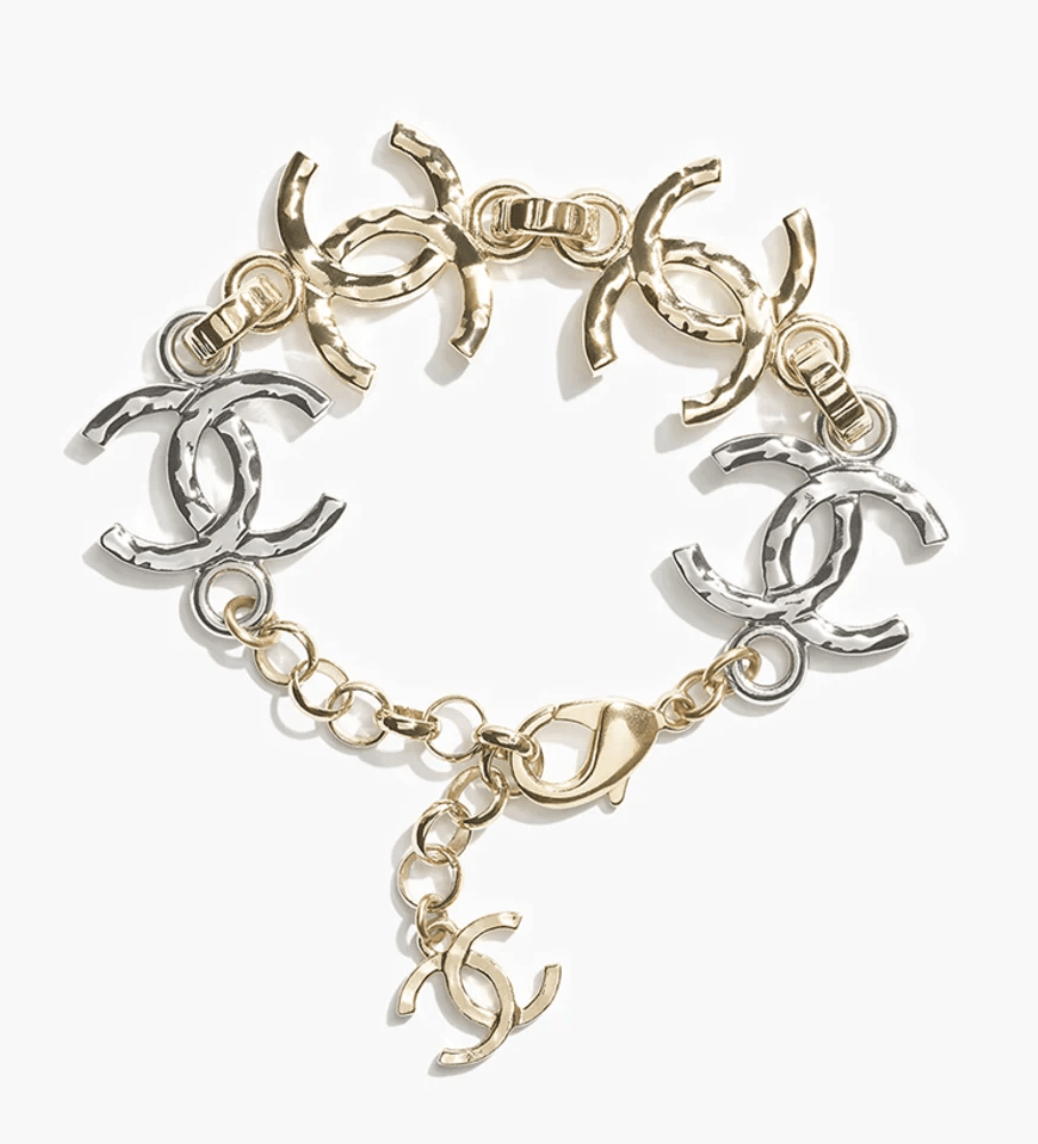 Chanel Chanel 26P Gold Silver Mixed Metal XL CC Logo Arm Bracelet Size ONE SIZE - 1 Thumbnail