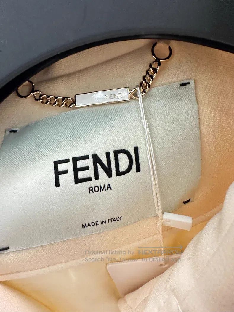 Fendi Fendi Beige leather-trimmed shirt Size XXS / US 00 / IT 34 - 3 Thumbnail
