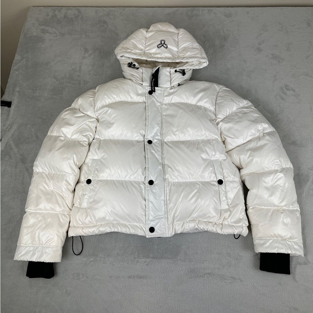 image of Tna The Super Puff Cropped White Down Jacket Women’S Size S, Women's