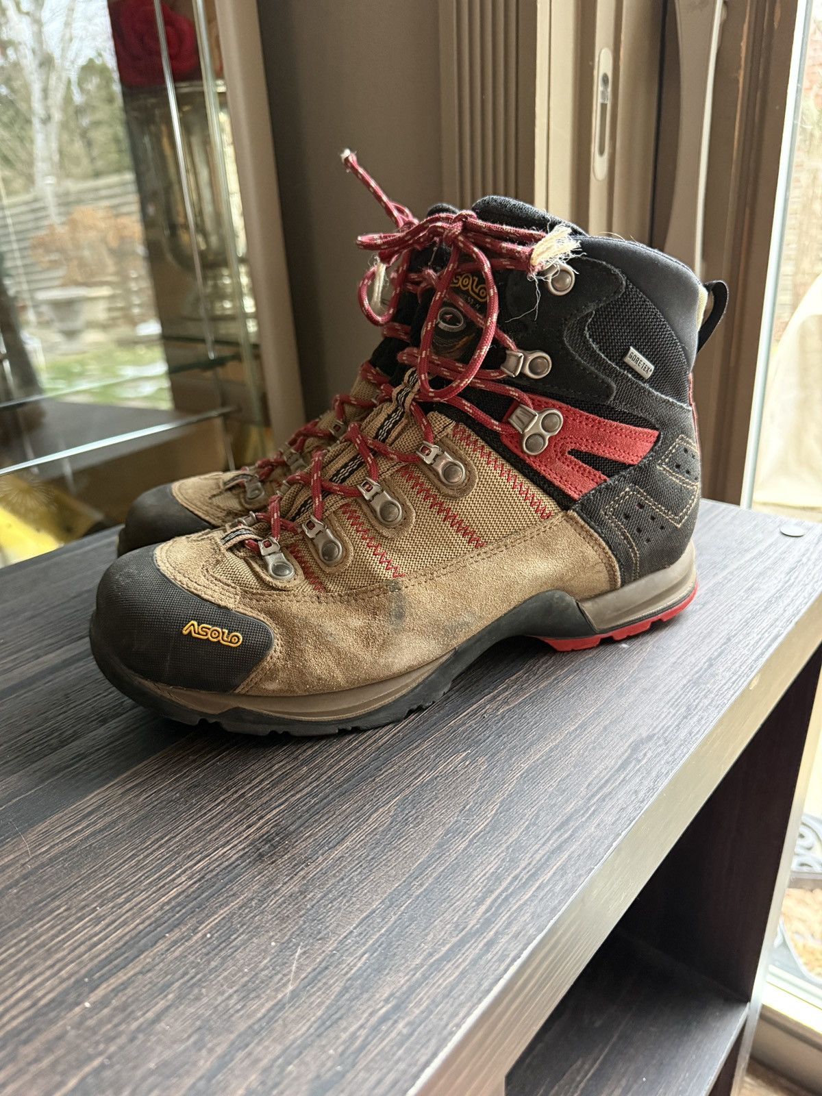 Vintage Asolo Fugitive GTX Hiking Boots Khaki Size US 9 / EU 42 - 4 Thumbnail