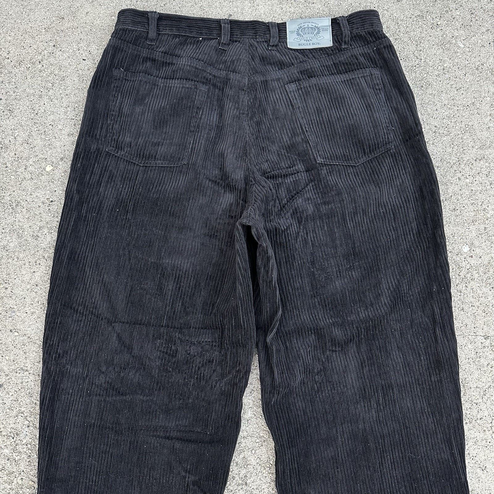 Bugle Boy × Vintage Vintage 90s Bugle Boy Gold Crest Corduroy Baggy Pants 36x32 Size US 36 / EU 52 - 4 Thumbnail