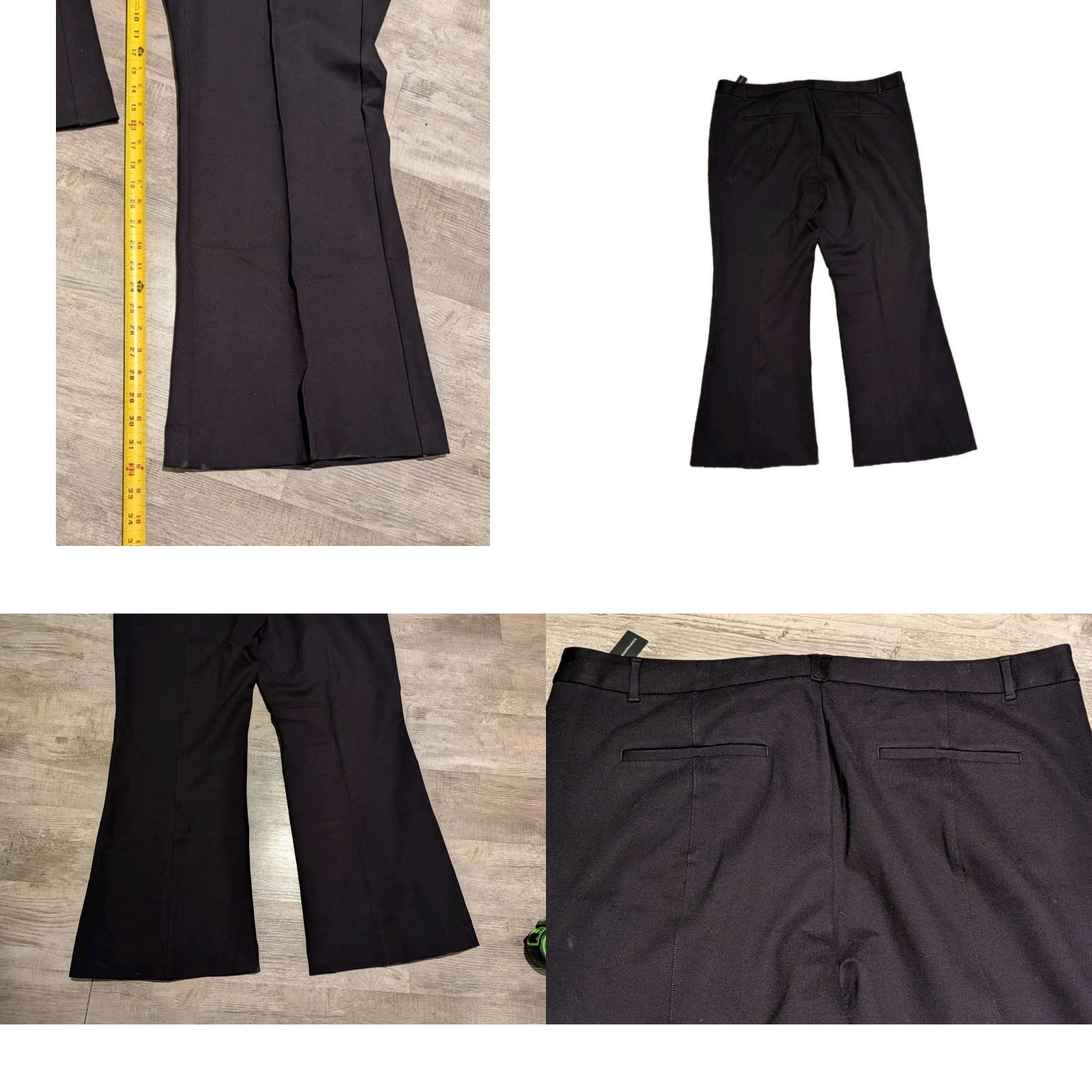 Anthropologie NWT Anthropologie Pants Women’s 24 Plus Black Essential Trousers Bootcut Flare Size 42" / US 20 - 9 Thumbnail