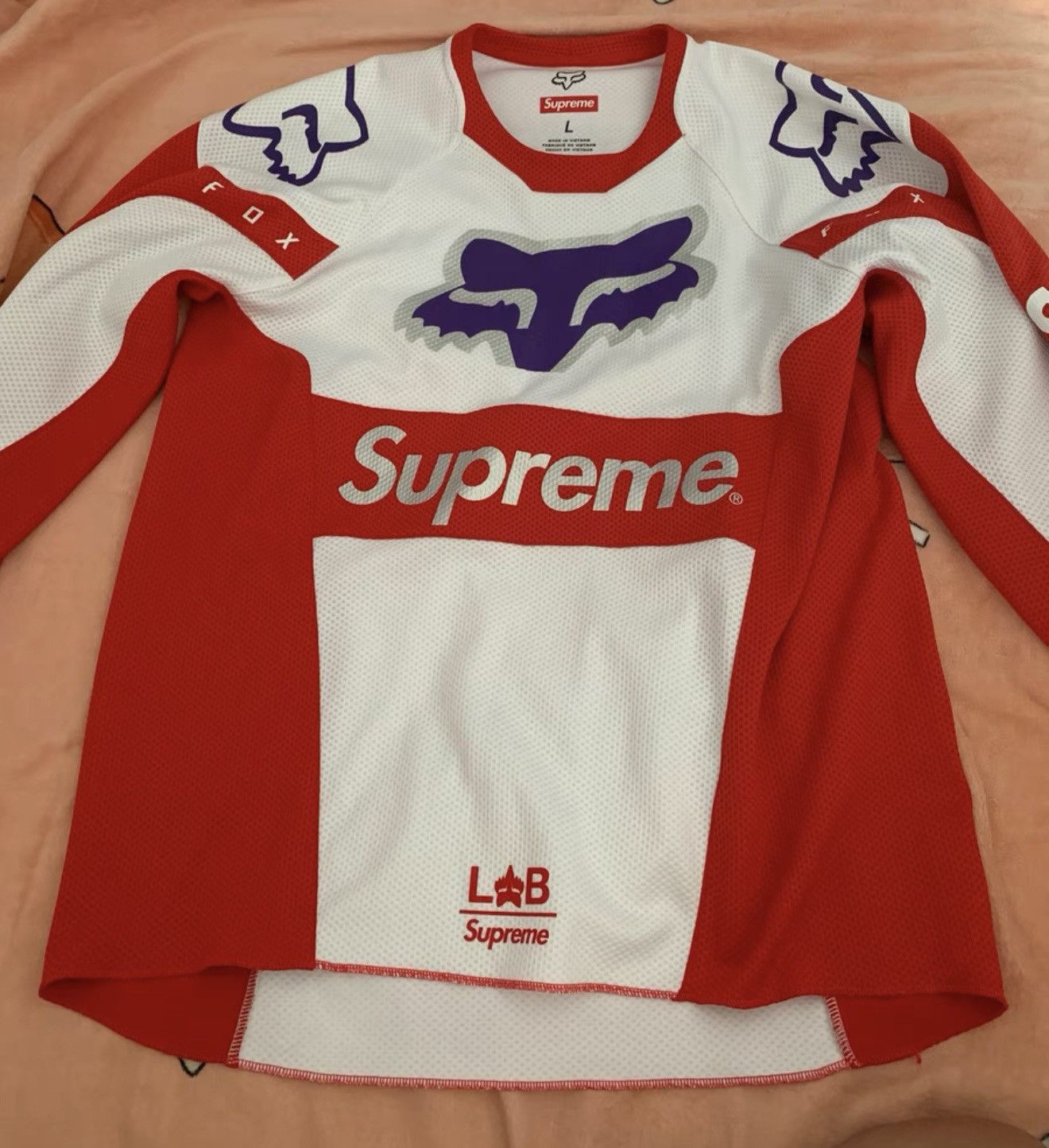 Fox Racing × Supreme Supreme Fox racing moto Jersey top white red Size US L / EU 52-54 / 3 - 1 Thumbnail