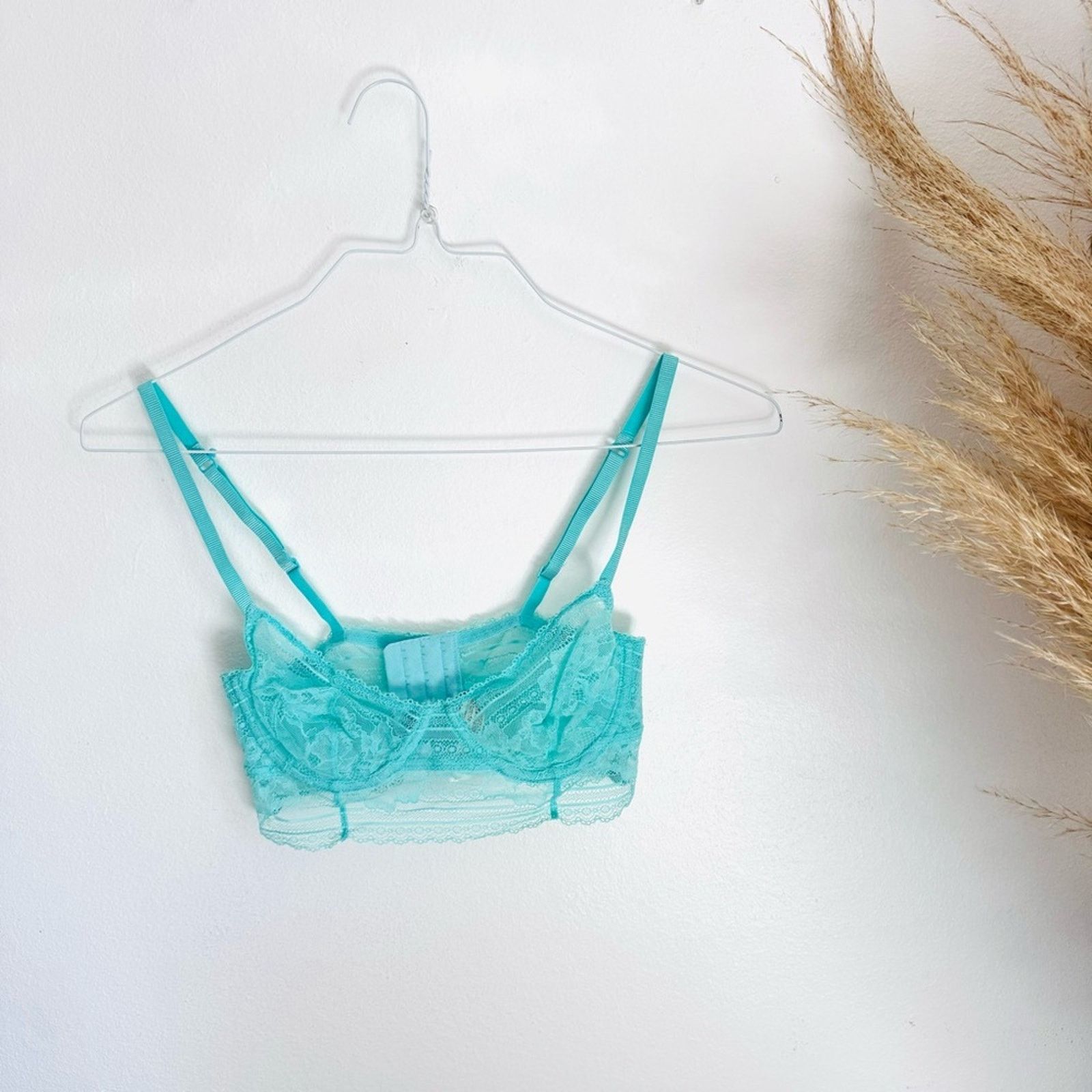 Free People NEW FREE PEOPLE Blue Get Off My Cloud Longline Sheer Lace Size ONE SIZE - 2 Thumbnail