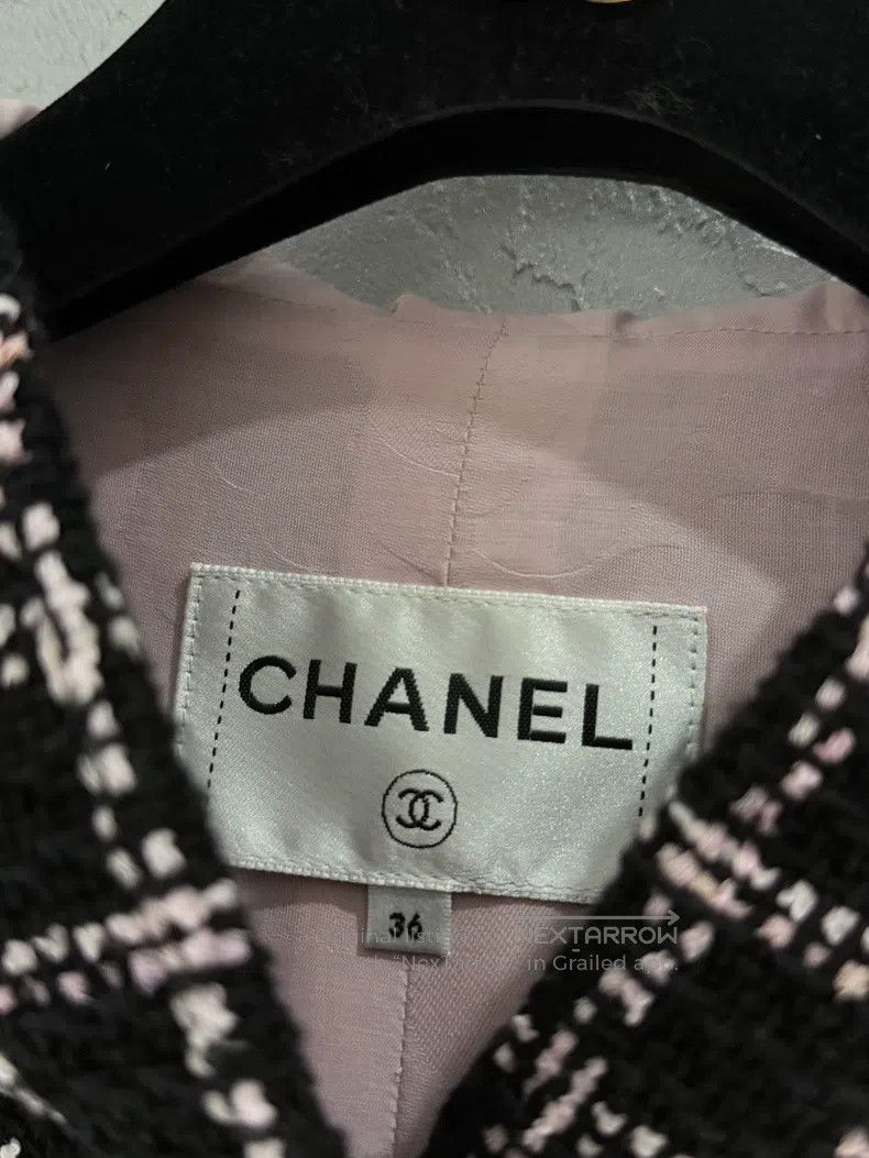 Other Chanel Pink and black plaid glazed button hooded coat Size XS / US 0-2 / IT 36-38 - 3 Thumbnail