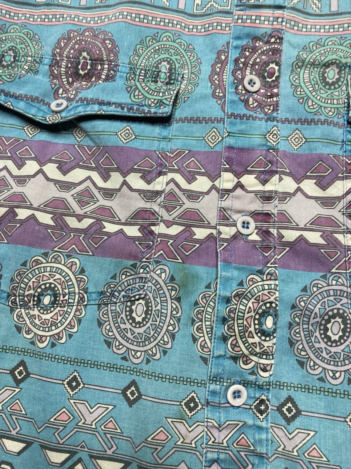 Vintage Vtg button shirt wrangler brushpopper aztec southwestern XXL Size US XXL / EU 58 / 5 - 3 Thumbnail