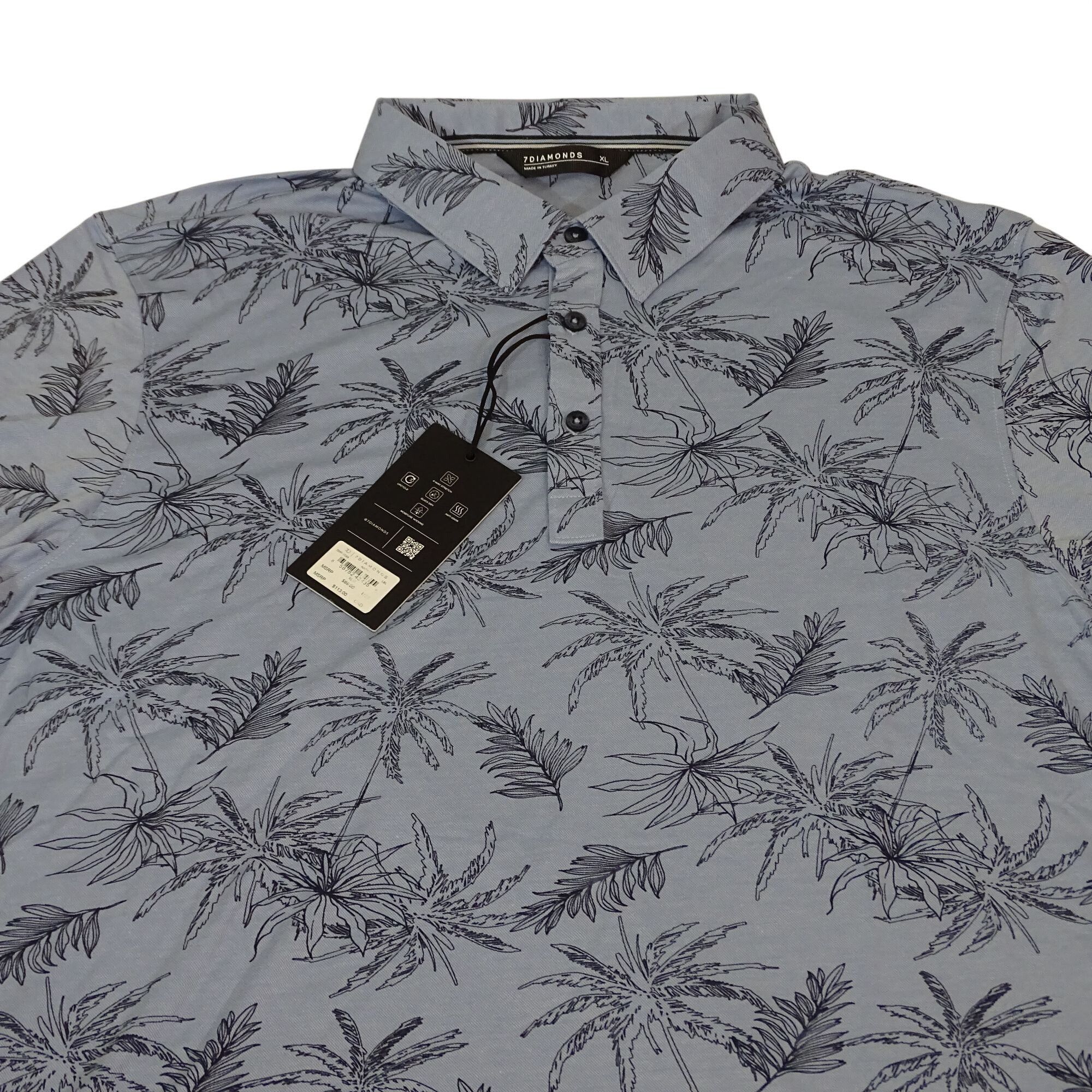 7Diamonds 7 Diamonds Men Polo Shirt Blue Size XL Pima Cotton Palm Size US XL / EU 56 / 4 - 2 Thumbnail