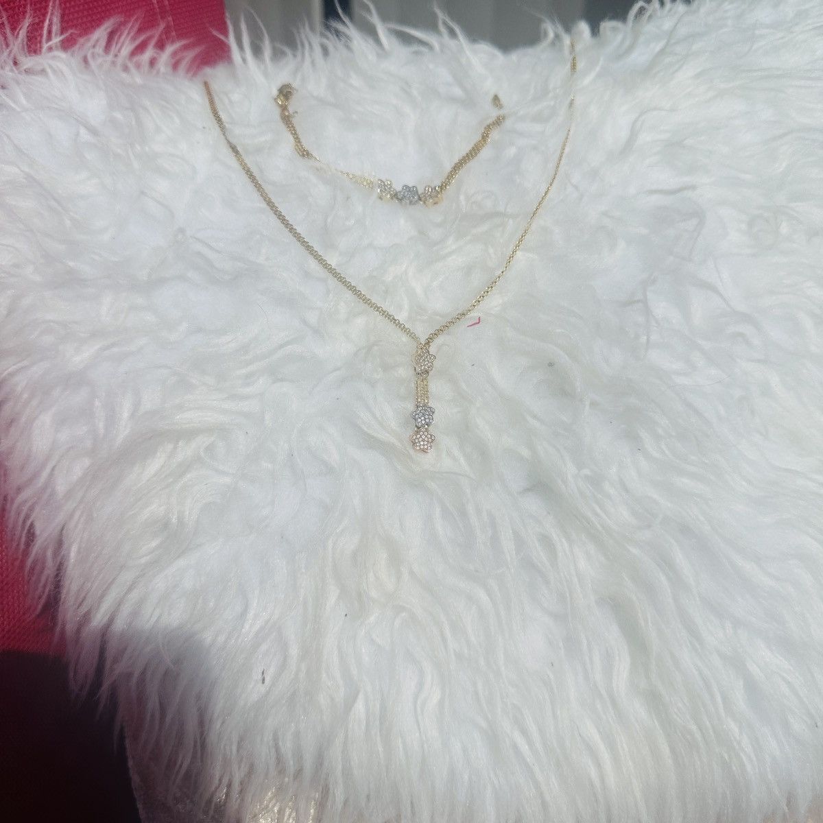 Handmade genuine 18k pure gold stamped set of necklace & bracelet Size ONE SIZE - 2 Thumbnail