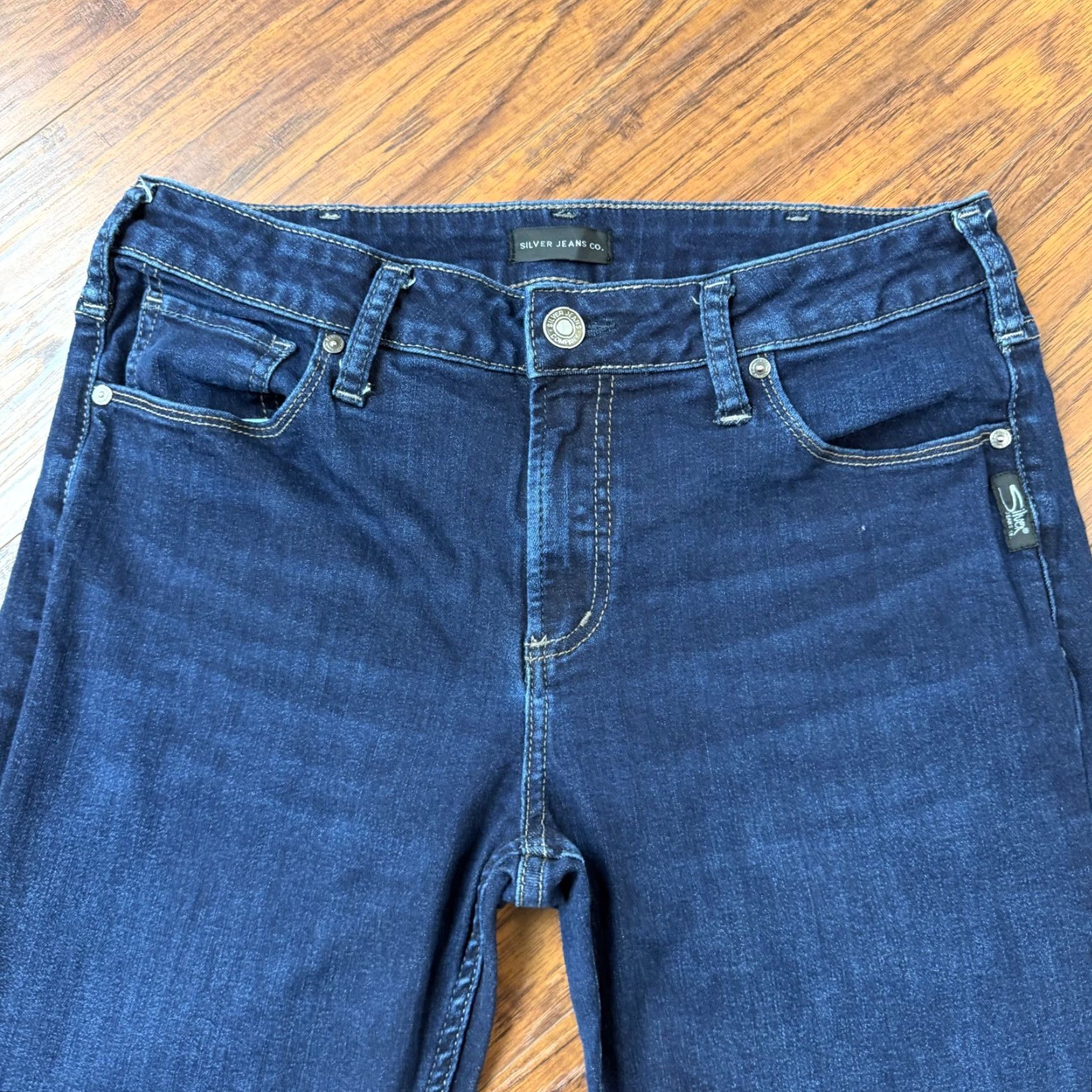 Silver Jeans Co. Silver Jeans Womens 32 Boot Cut Slim Fit Mid Rise Dark Wash Denim Avery 30x36 Jeans Size 30" / US 8 / IT 44 - 2 Thumbnail