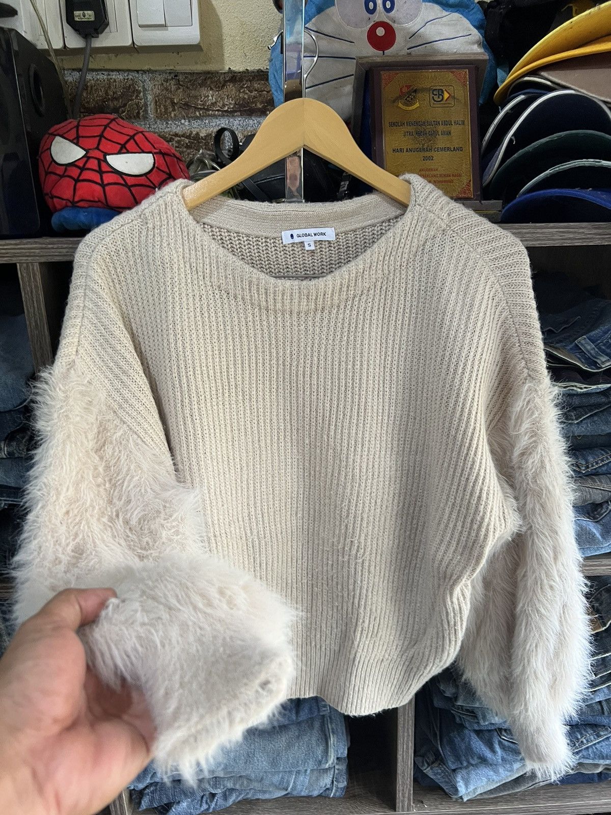 Global Work 🔥Global Work Faux Fur Knit Sweatshirt Size XL / US 12-14 / IT 48-50 - 7 Thumbnail