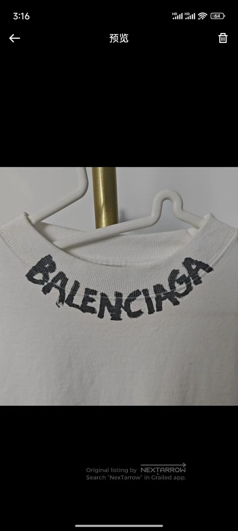 Balenciaga Balenciaga Lettering Neck Short-Sleeve T-Shirt Size US S / EU 44-46 / 1 - 2 Thumbnail