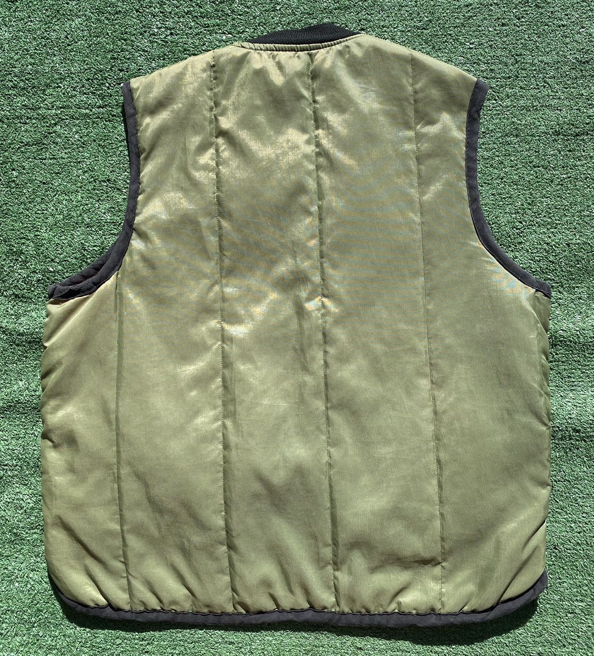 Vintage Vintage 70’s Olive Green Orange Interior Vest Men’s Large Size US L / EU 52-54 / 3 - 6 Thumbnail