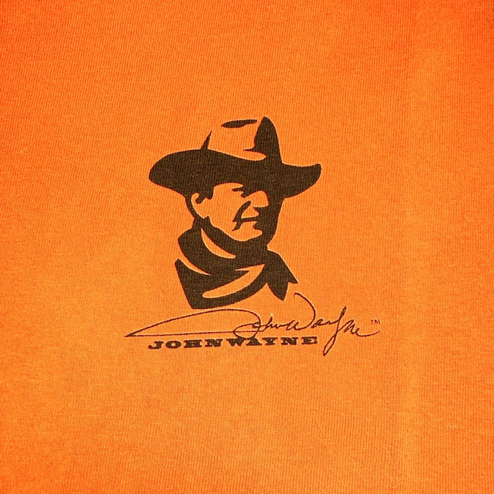 Vintage John Wayne Mens L Shirt Orange Logo Burnt Cotton Western Tee Regular Fit Short Sleeve Crew Neck T-Shirt Quotes Vintage No (adjusted per constraints) Size US L / EU 52-54 / 3 - 2 Thumbnail