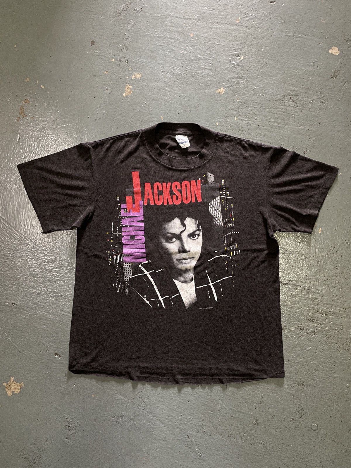 Band Tees × Michael Jackson × Vintage Vintage 80s Michael Jackson Bad Tour Tees Size US L / EU 52-54 / 3 - 1 Thumbnail