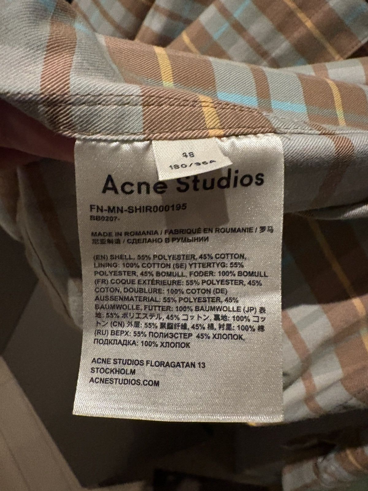 Acne Studios Acne Studios Denver Checked Shirt - Size 48 Size US M / EU 48-50 / 2 - 4 Thumbnail