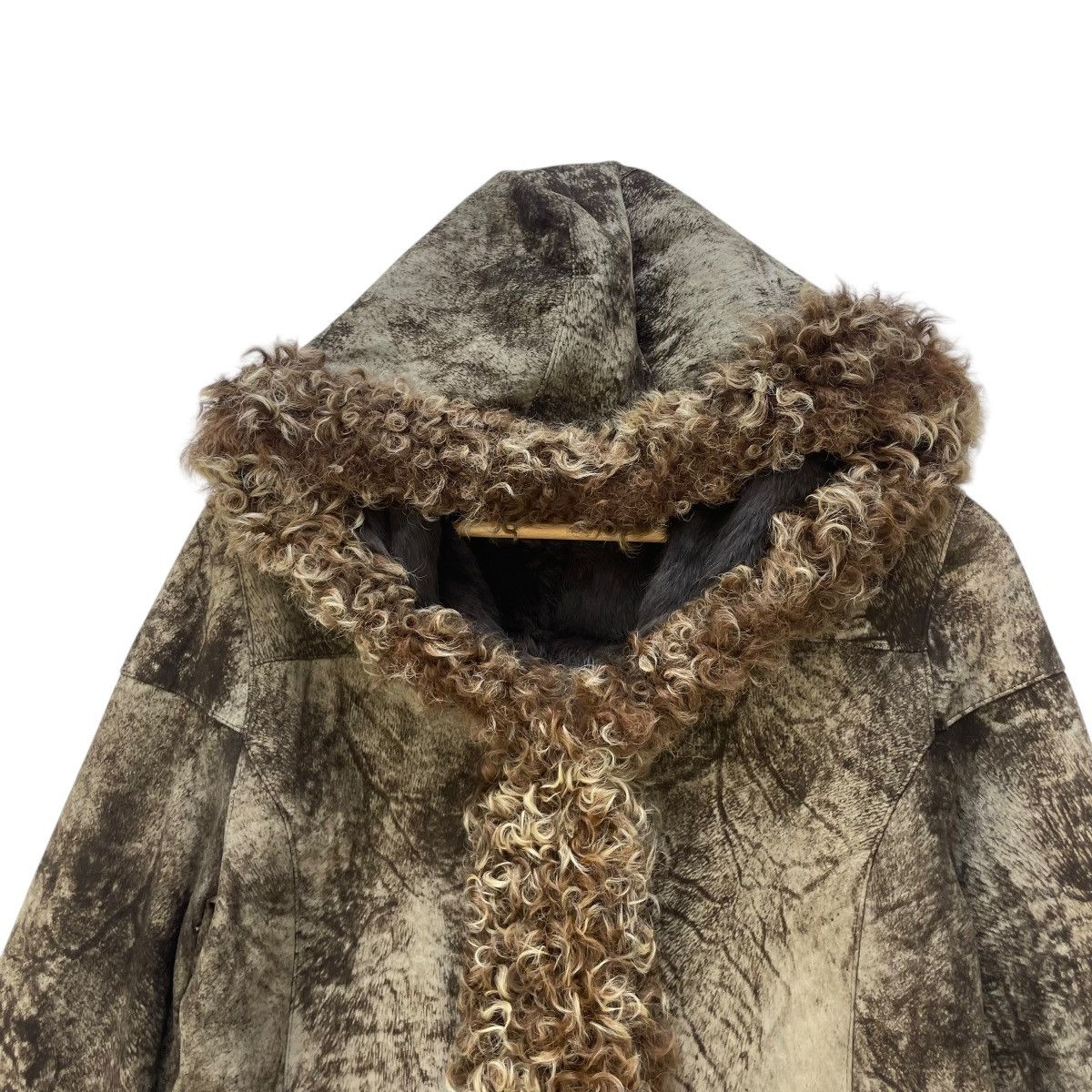 14th Addiction 🔥Vintage Faux fur Suede Leather Hooded Jacket Size M / US 6-8 / IT 42-44 - 5 Thumbnail