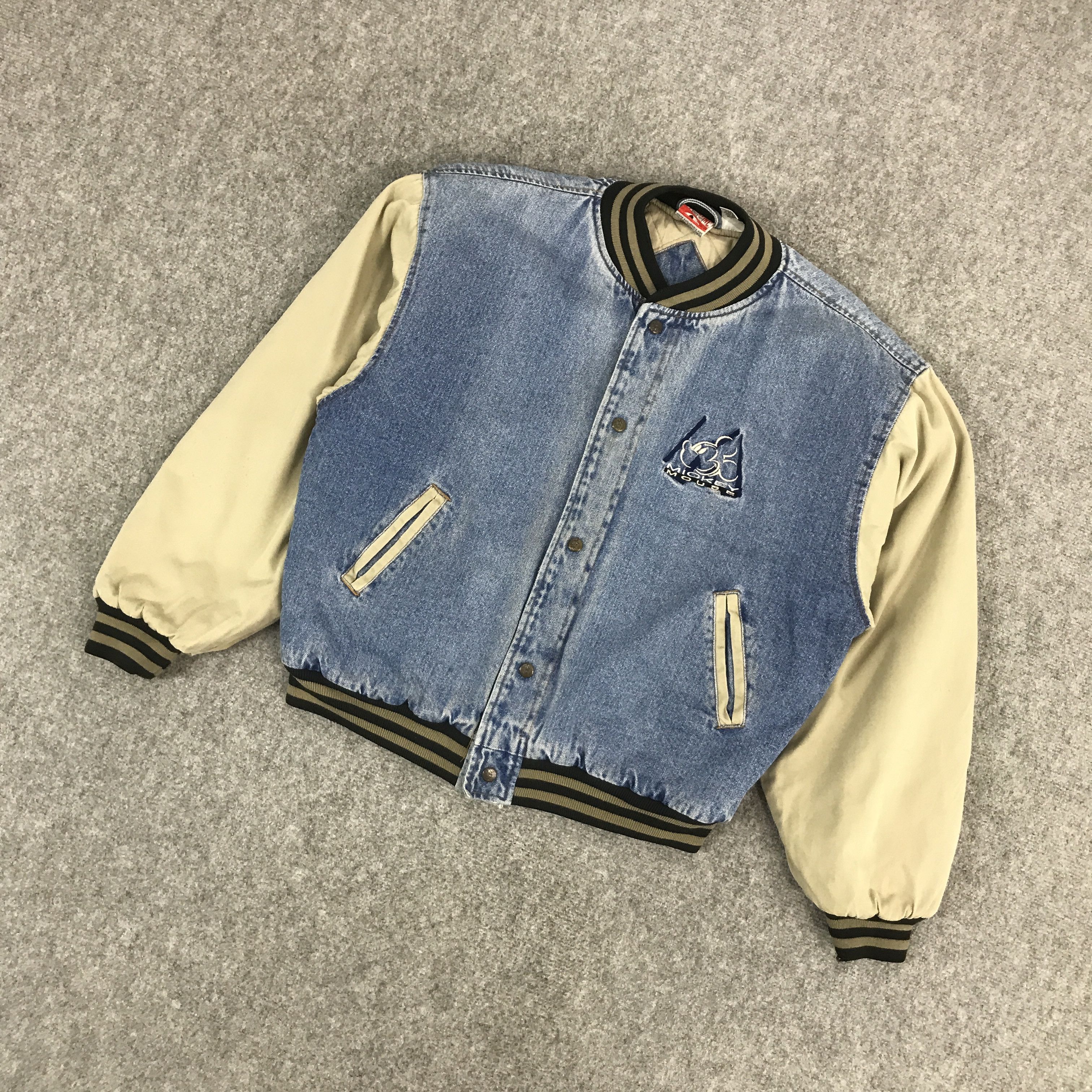 Japanese Brand × Mickey Mouse MICKEY MOUSE DESIGN COTTON VARSITY SNAP BUTTON JACKET Size US L / EU 52-54 / 3 - 5 Thumbnail