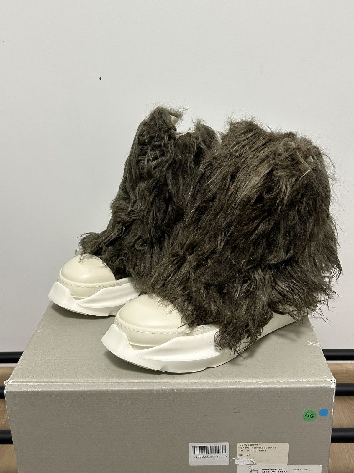 Rick Owens Drkshdw Rick Owens DRKSHDW “Yeti” Fur High Abstracts — Dust — 42 IT Size US 9.5 / EU 42-43 - 5 Thumbnail