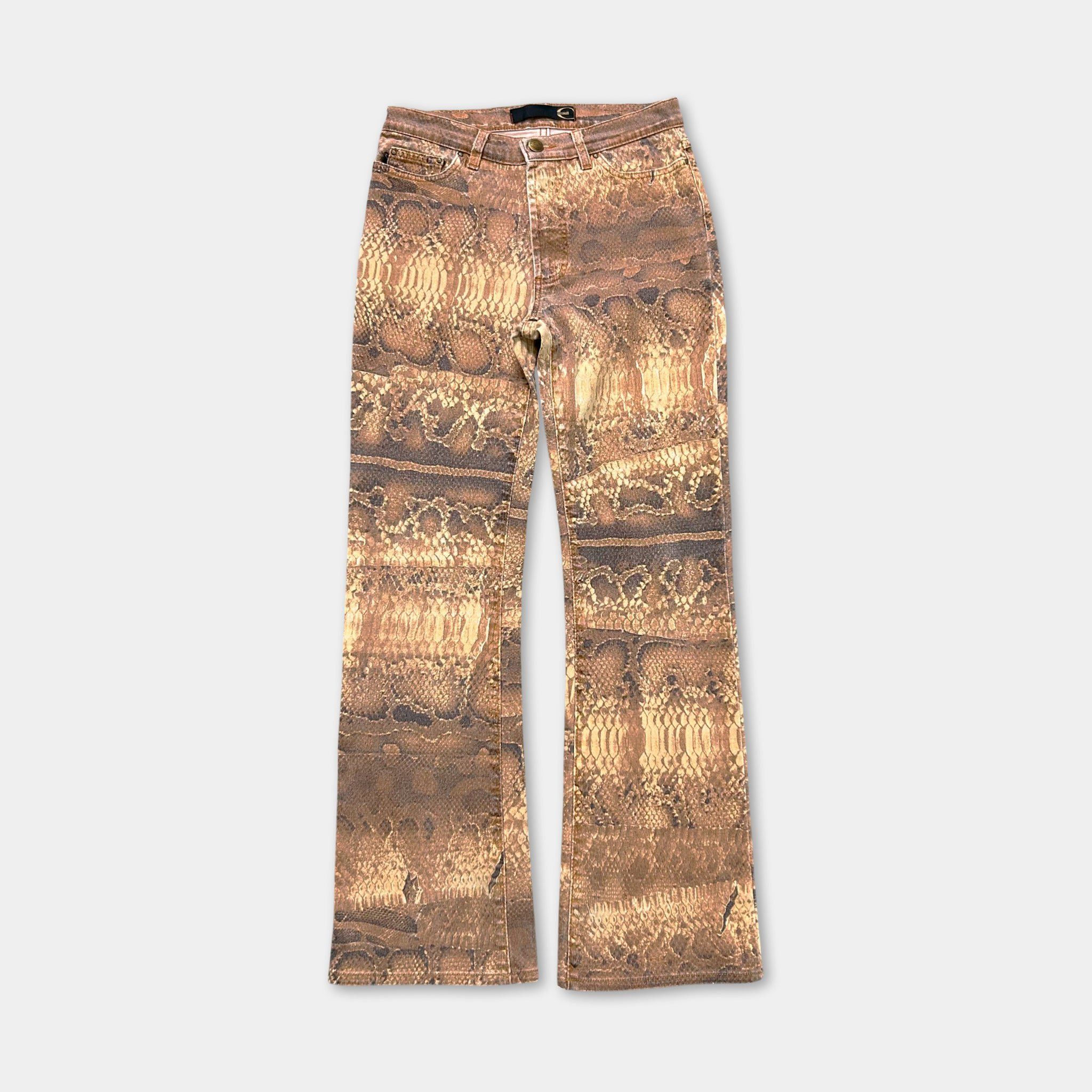 Roberto Cavalli Just Cavalli 2000s Snakeskin Pattern Pants Size 27" / US 4 / IT 40 - 1 Thumbnail