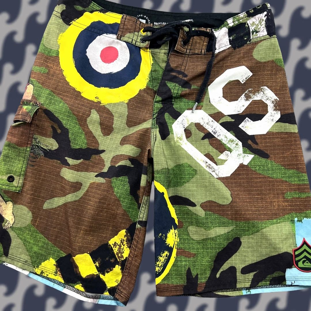 Quiksilver VINTAGE Quiksilver Board Shorts Mens Size 28 Drawstring Camo Flying Fortress Size US 28 / EU 44 - 1 Thumbnail
