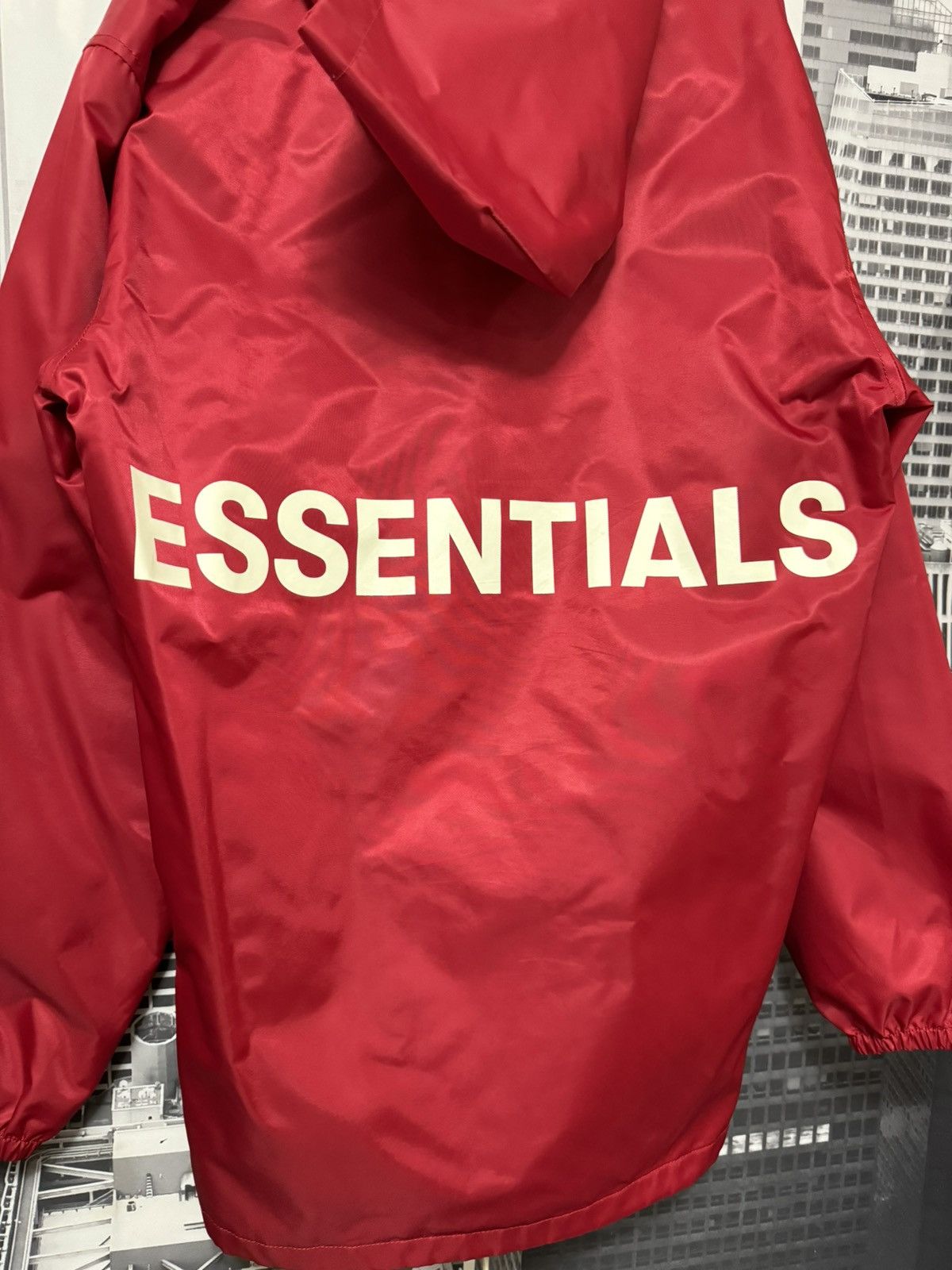 Fear of God FOG Fear of God Essentials Graphic Hooded Jacket SZ S Red💥 Size US S / EU 44-46 / 1 - 2 Thumbnail