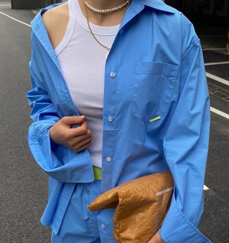 Alexander Wang Alexander Wang Blue Long Sleeve Shirt- Size M / US 6-8 / IT 42-44 - 5 Thumbnail