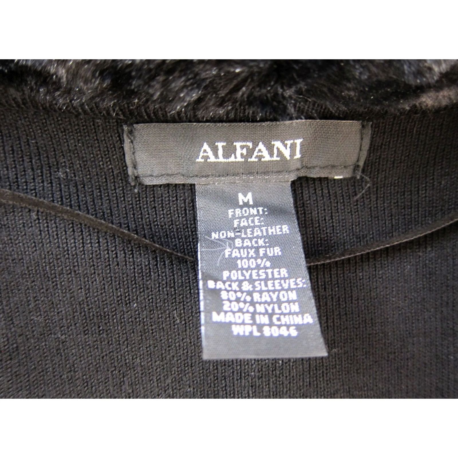 Alfani Alfani Black Faux Fur Tight Knit Sweater Jacket Women Medium Size M / US 6-8 / IT 42-44 - 3 Thumbnail
