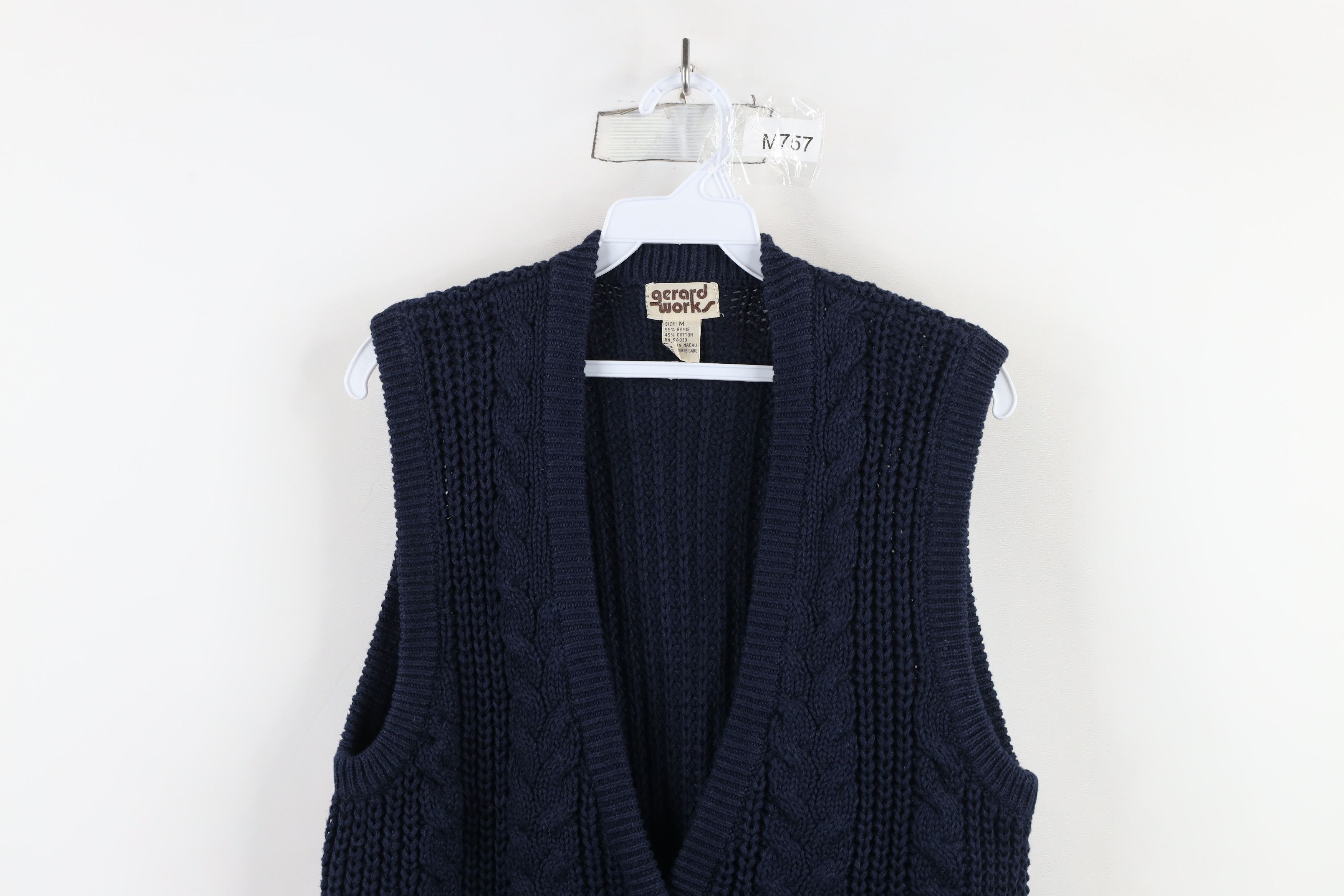 Vintage Vintage 70s Streetwear Cable Knit Cardigan Sweater Vest Size M / US 6-8 / IT 42-44 - 2 Thumbnail